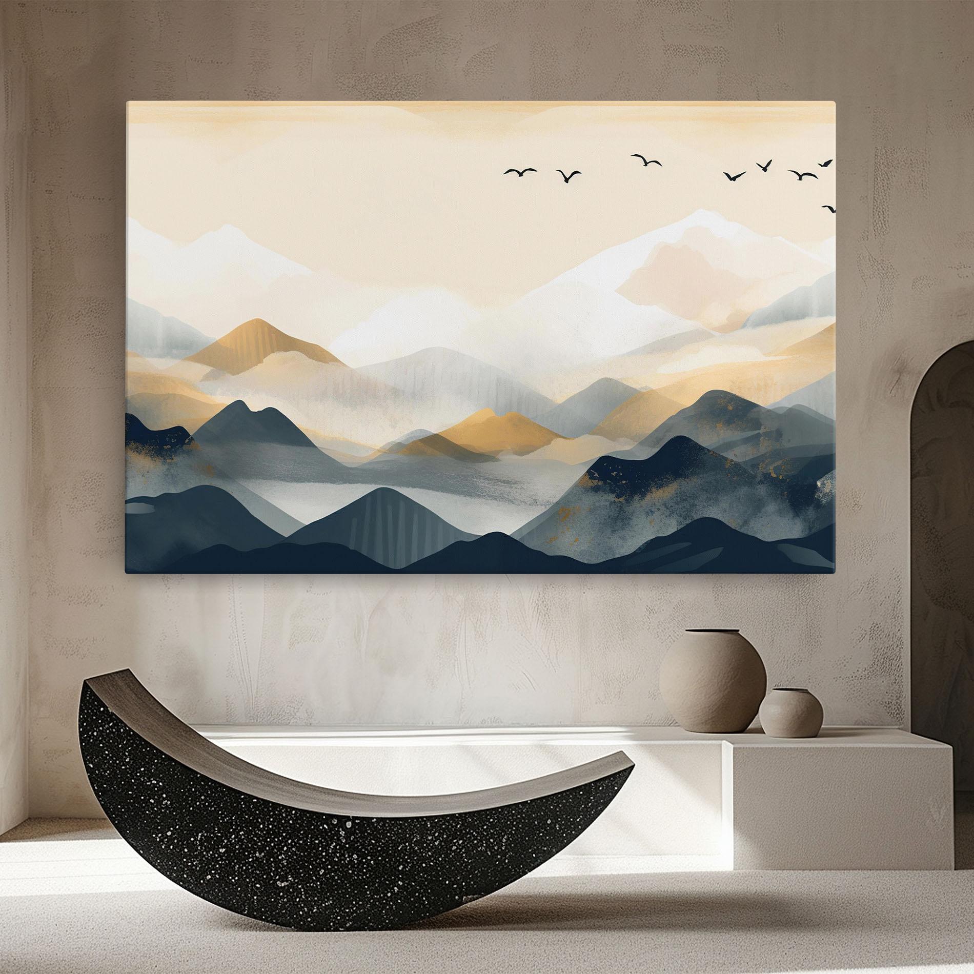 Vászonkép Gold Foggy Blue mockup 8