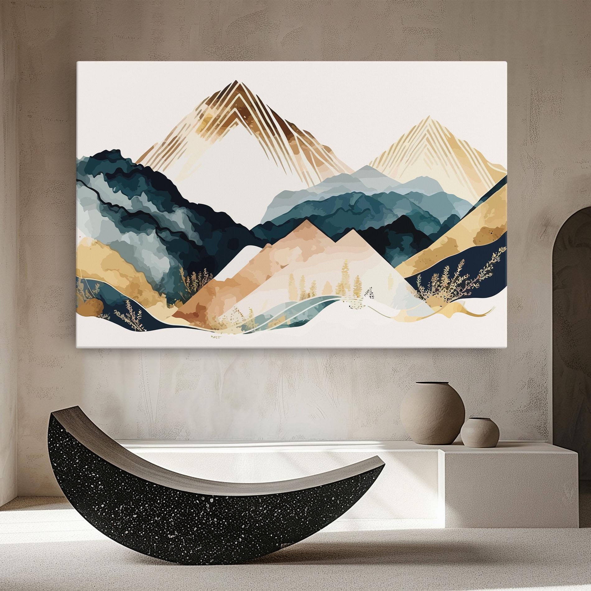 Vászonkép Gold Green Mountain mockup 8