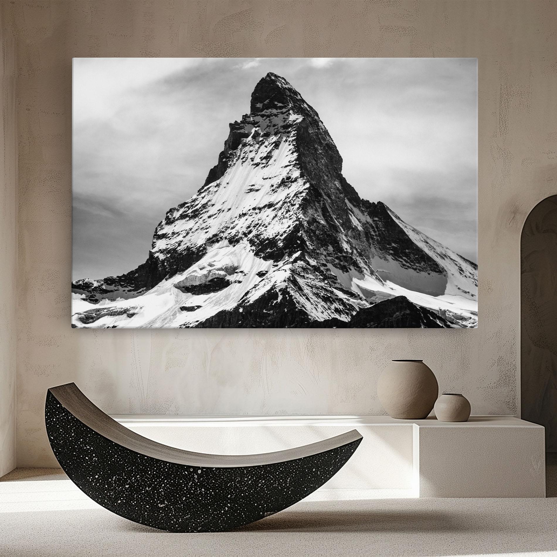 Vászonkép Snowy Black Mountain mockup 8
