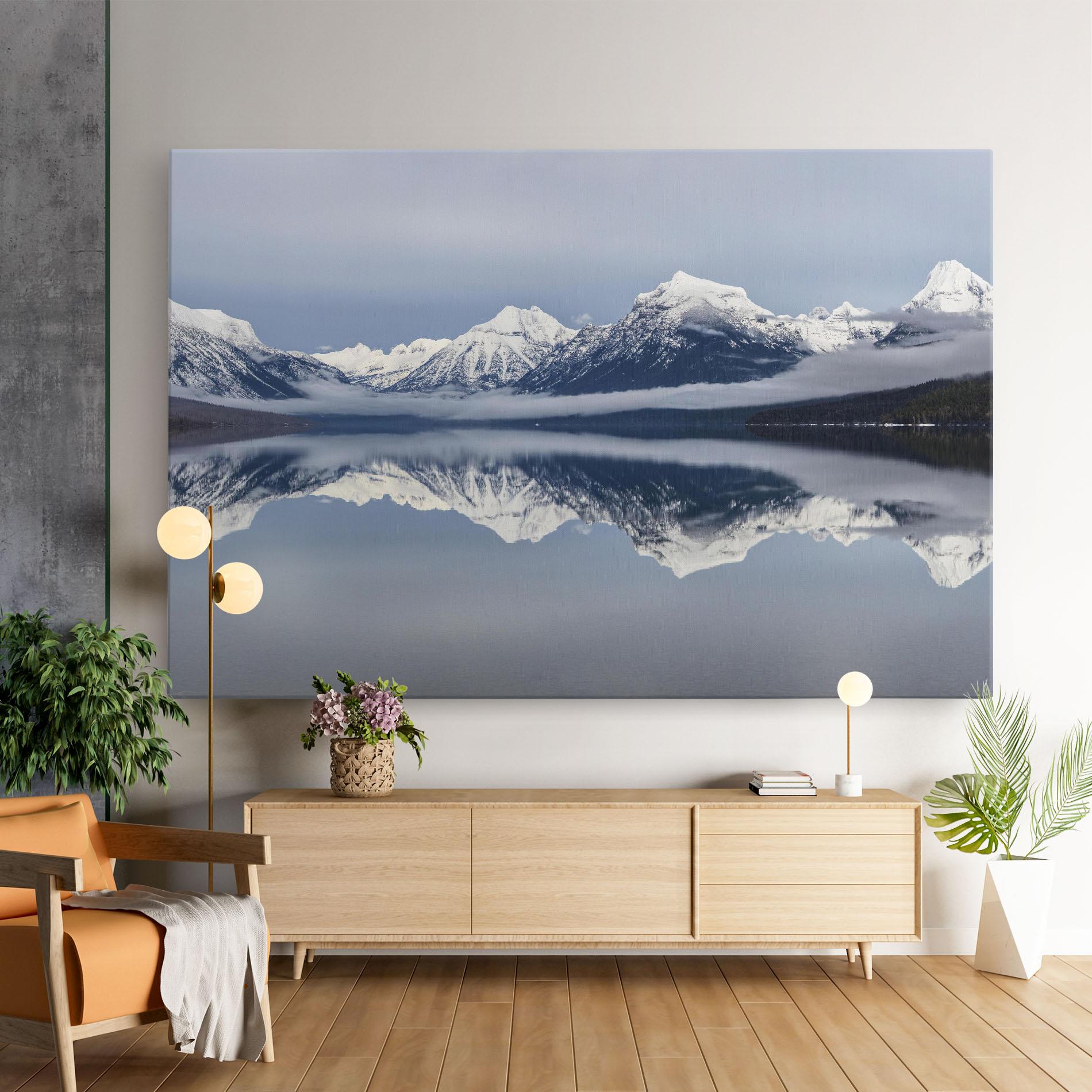 Vászonkép Beautiful Snowy Mountain mockup 9