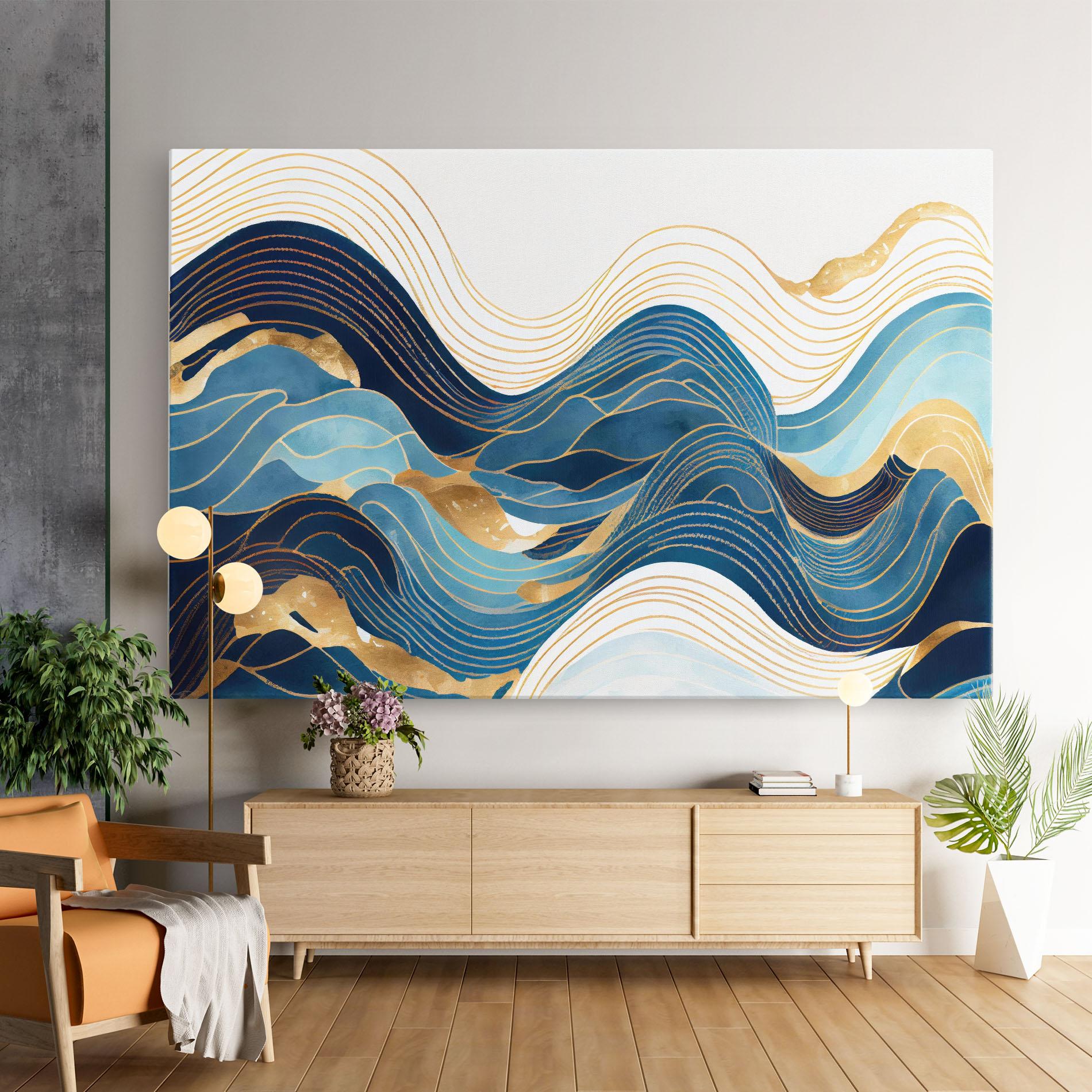 Vászonkép Blue Wave Mountain mockup 9