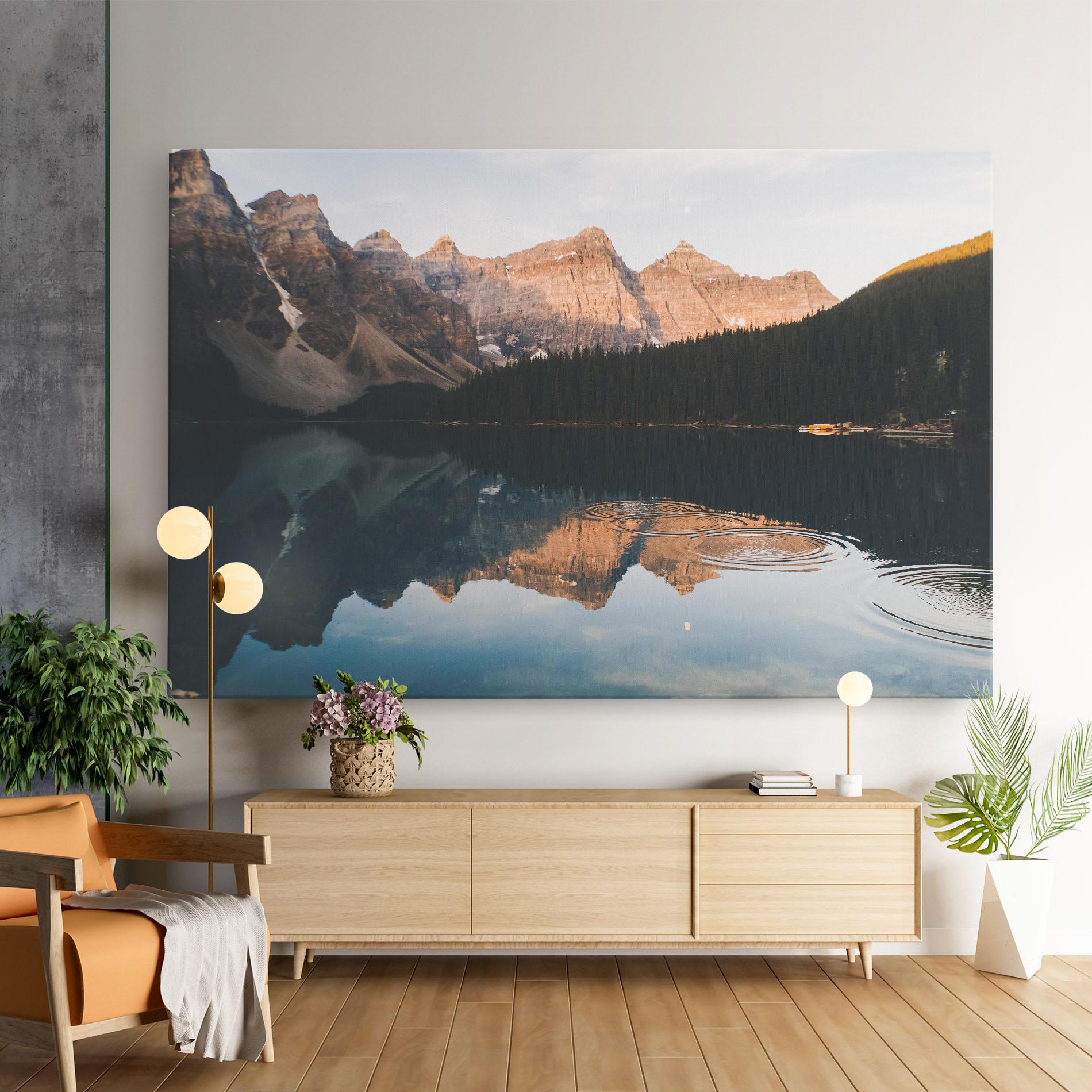 Vászonkép Brown Mountain Lake mockup 9