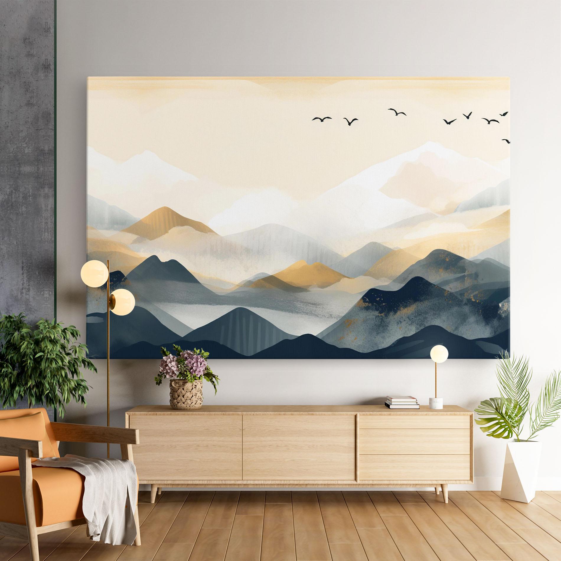 Vászonkép Gold Foggy Blue mockup 9