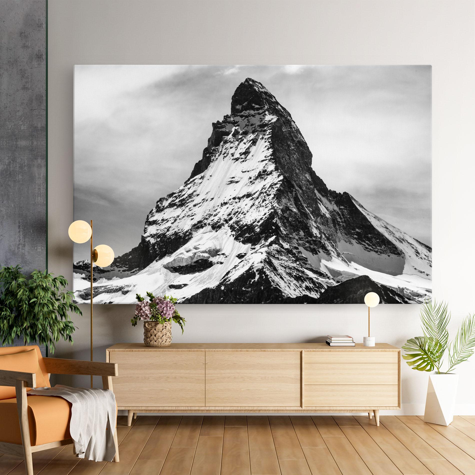 Vászonkép Snowy Black Mountain mockup 9