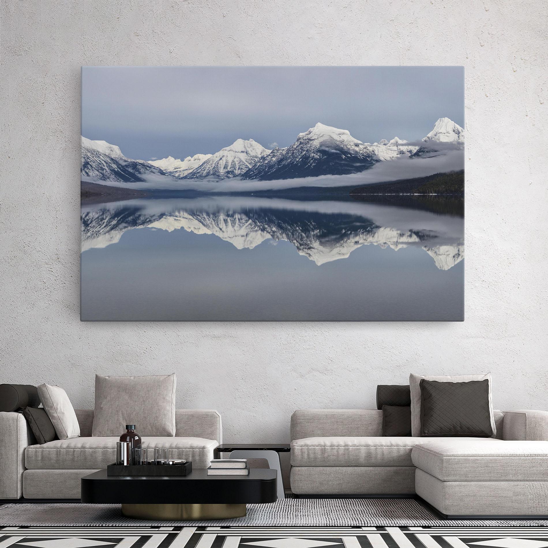 Vászonkép Beautiful Snowy Mountain mockup 2