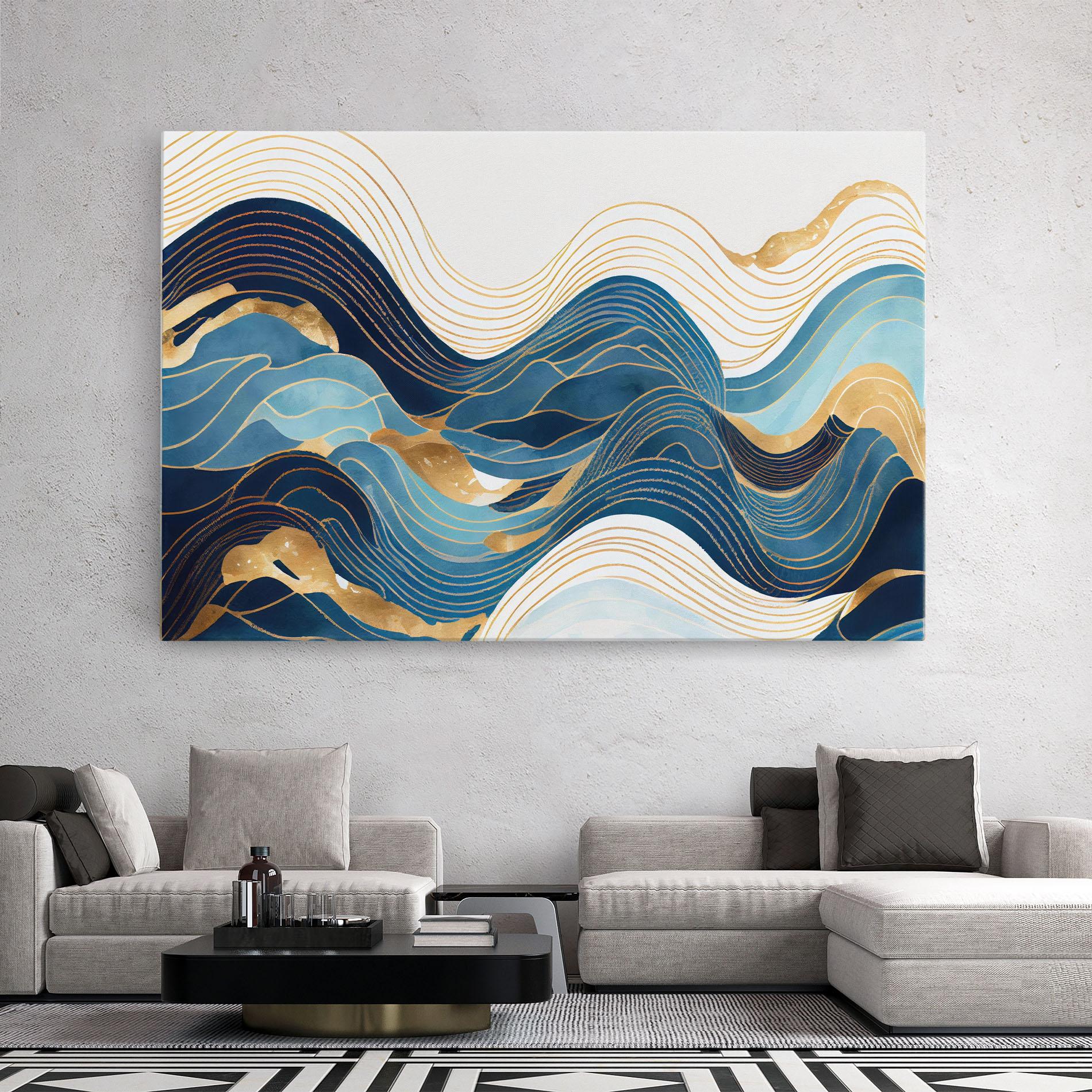 Vászonkép Blue Wave Mountain mockup 2