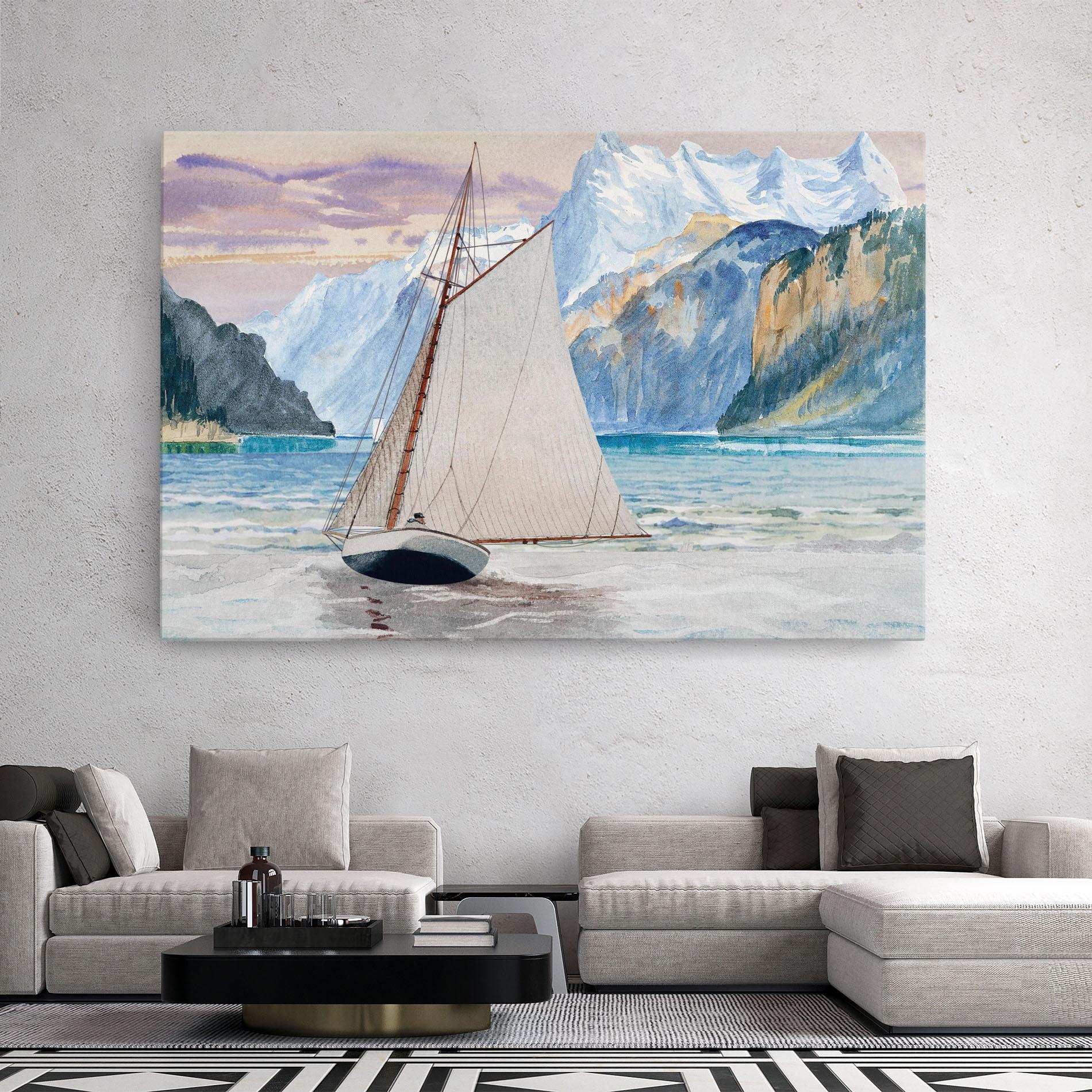 Vászonkép Boat Mountain View mockup 2