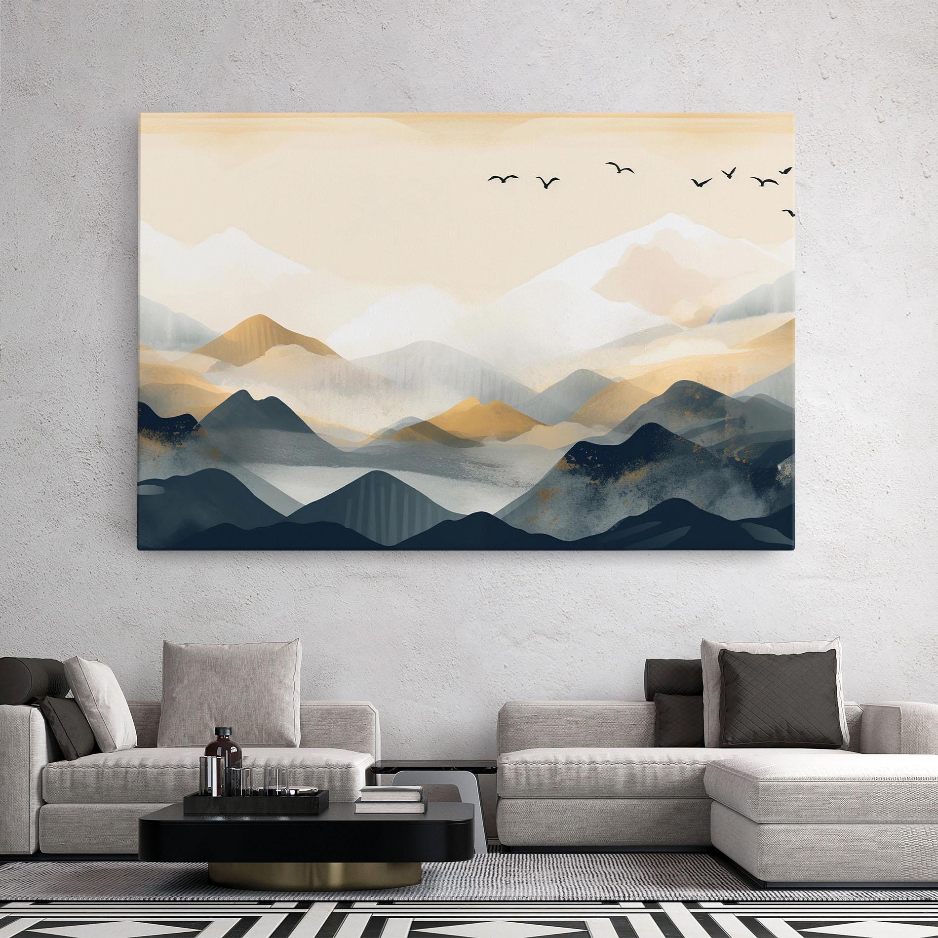 Vászonkép Gold Foggy Blue mockup 2