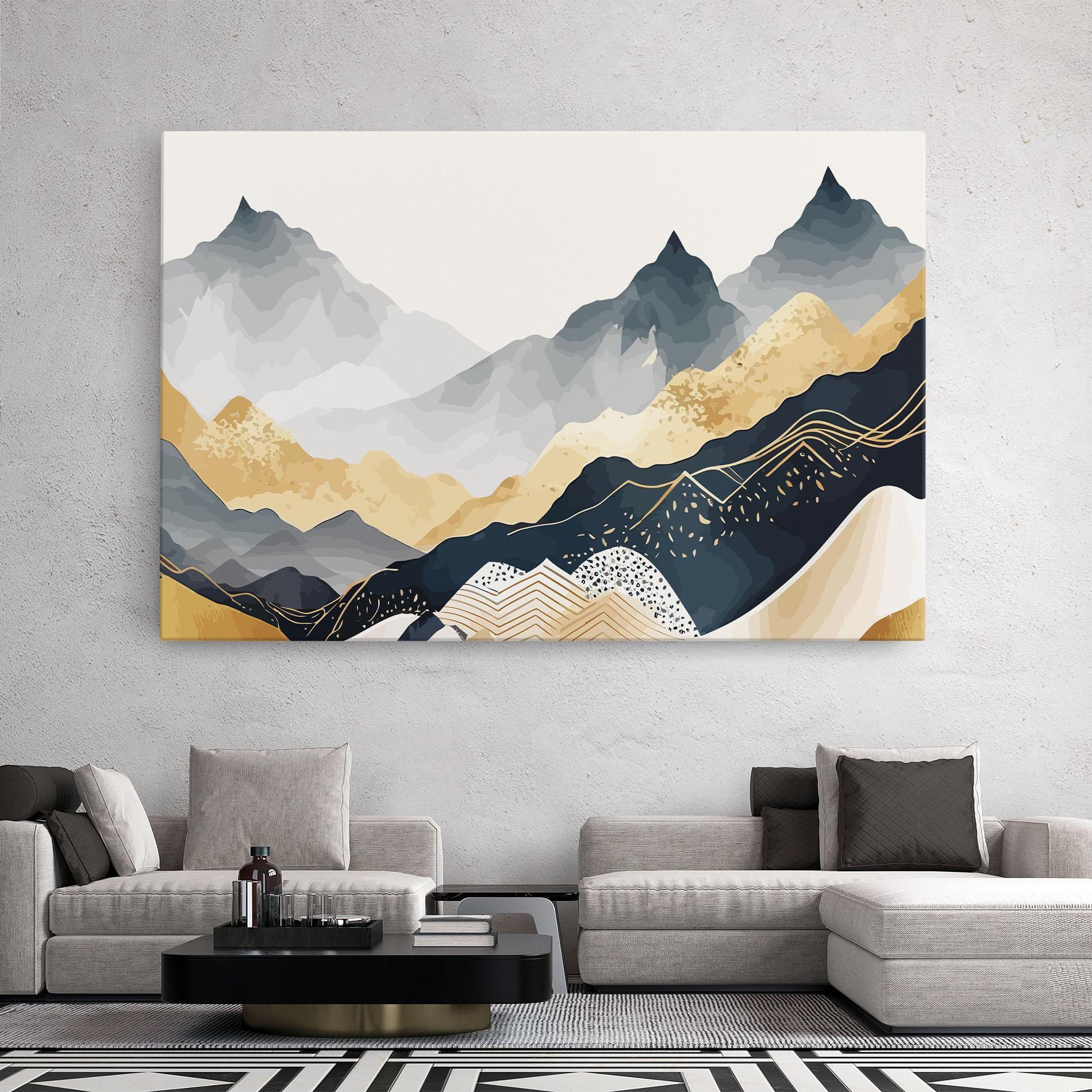 Vászonkép Gold Grey Mountain mockup 2