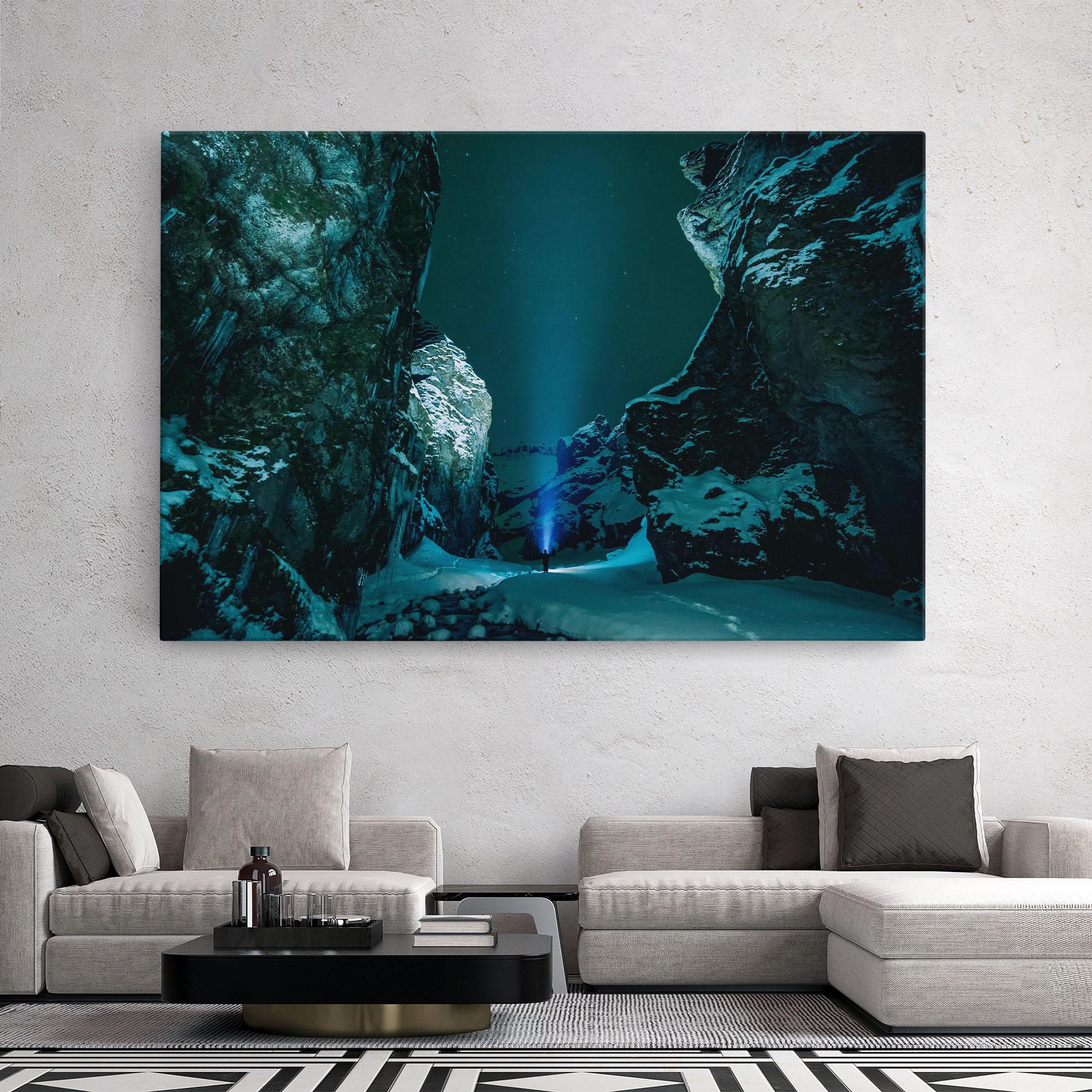 Vászonkép Green Light Mountain mockup 2