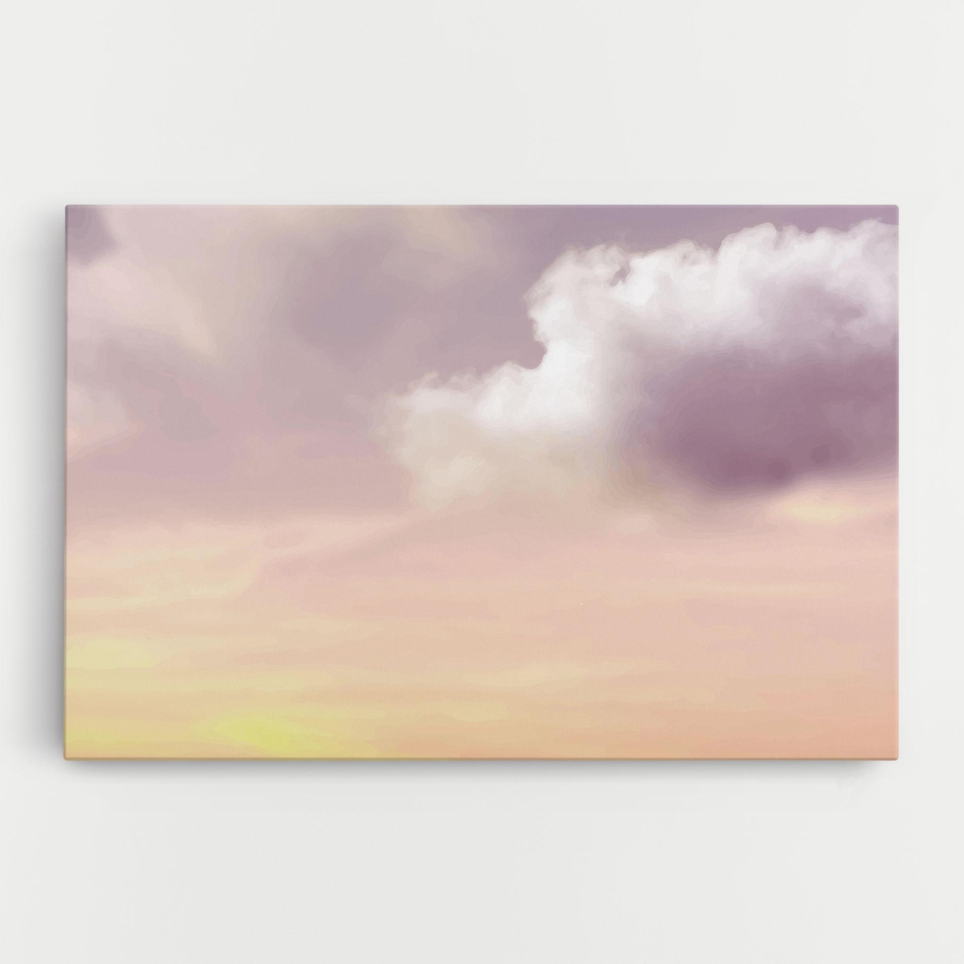 Vászonkép Clouds Watercolor Cream mockup 0
