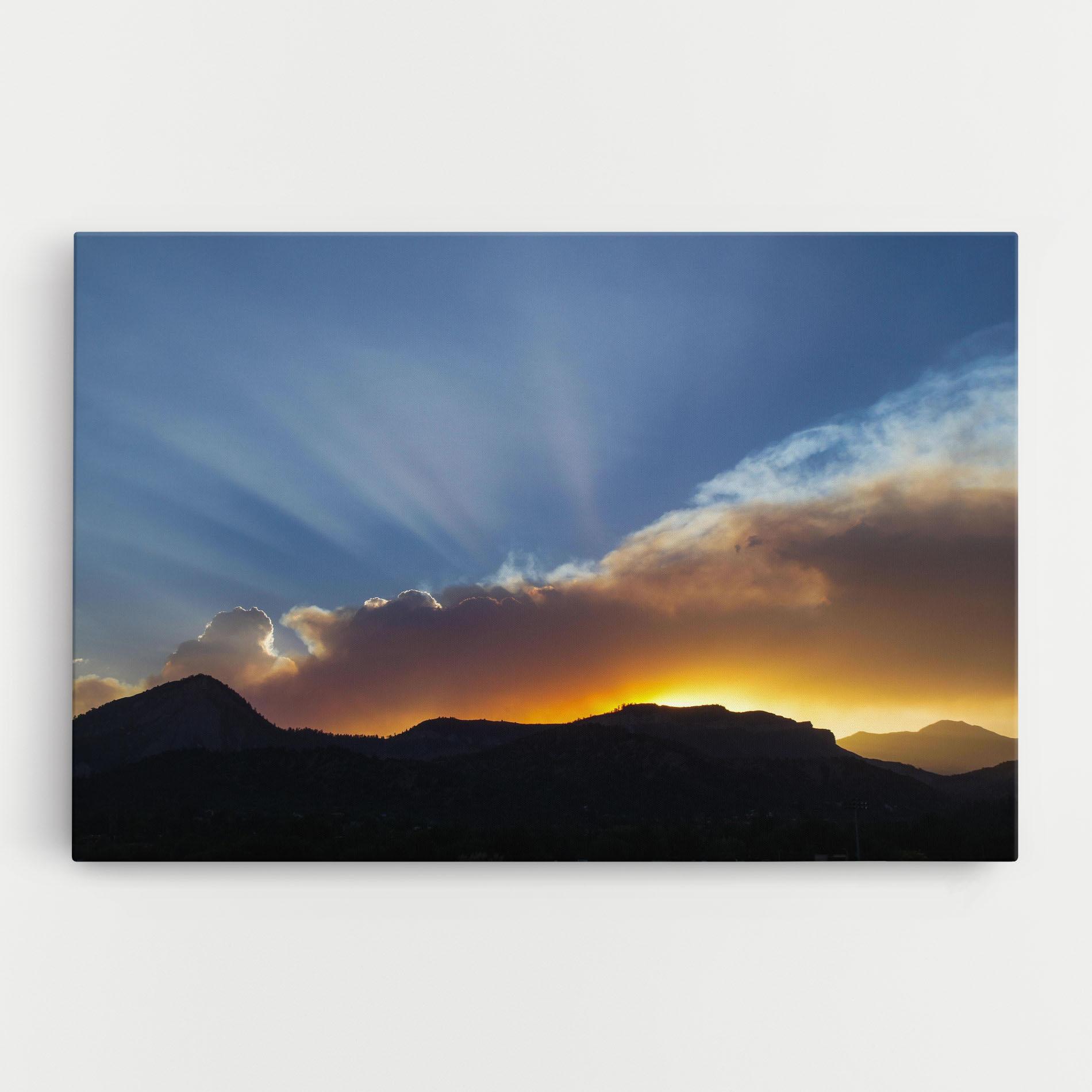 Vászonkép Mountain Silhouette Sunrise mockup 0