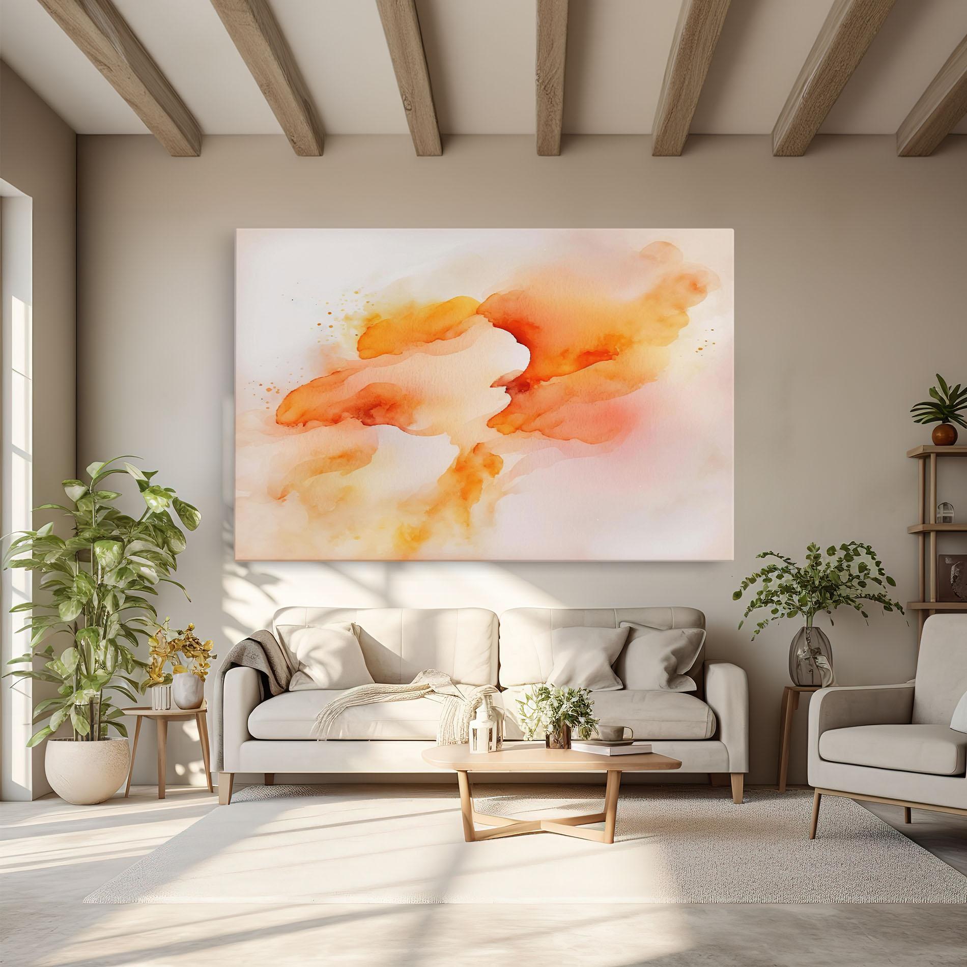 Vászonkép Abstract Orange Cloud mockup 6