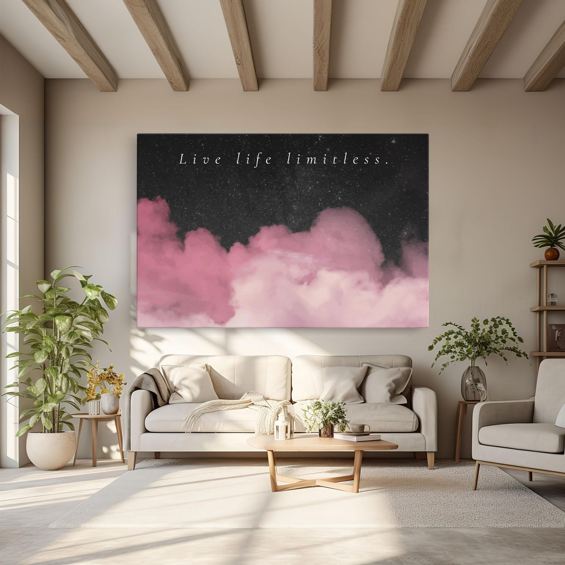Vászonkép Clouds Text Pink mockup 6