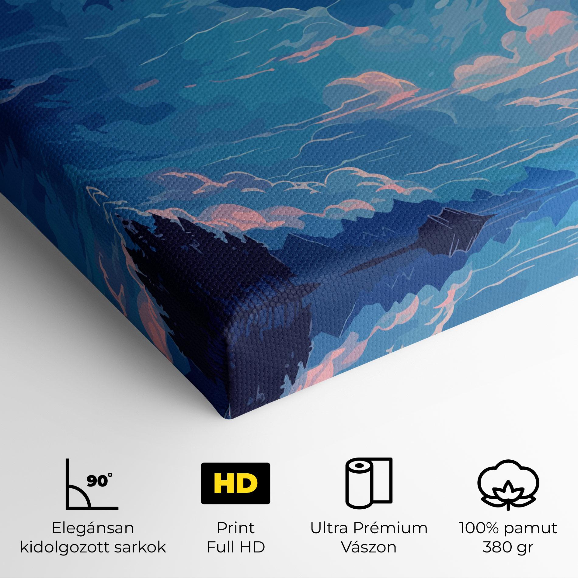 Vászonkép Blue Cloud Moon mockup 4