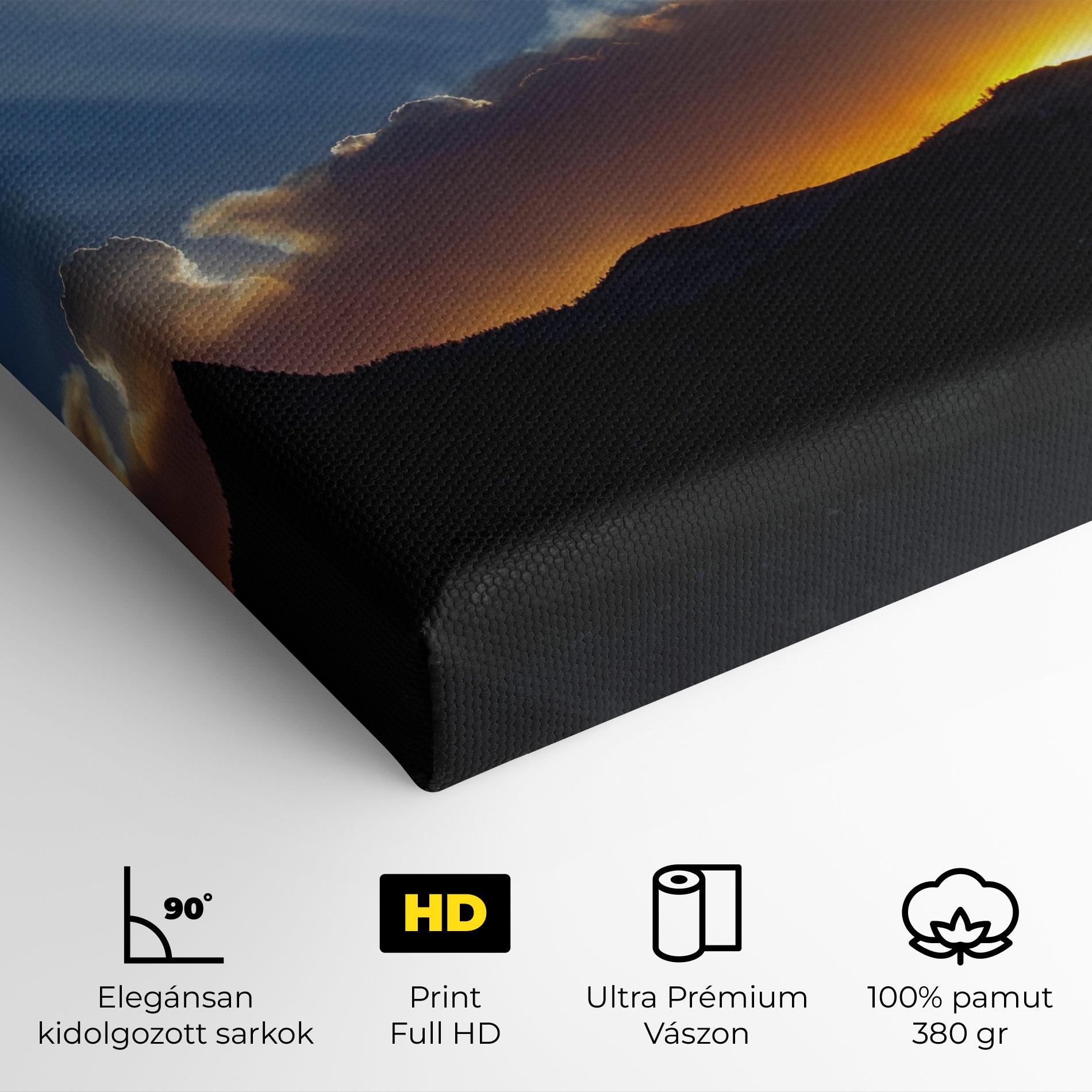 Vászonkép Mountain Silhouette Sunrise mockup 4
