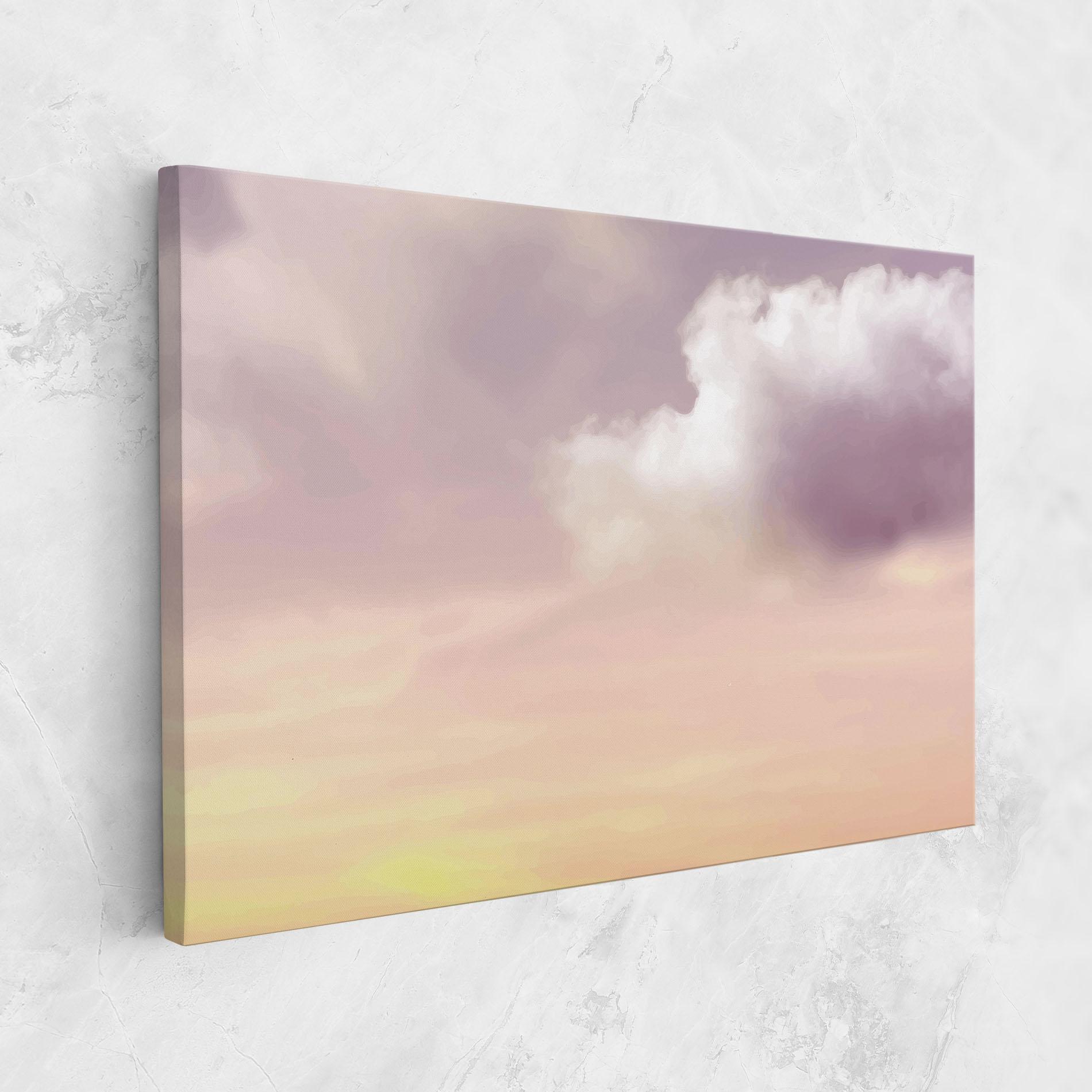 Vászonkép Clouds Watercolor Cream mockup 1