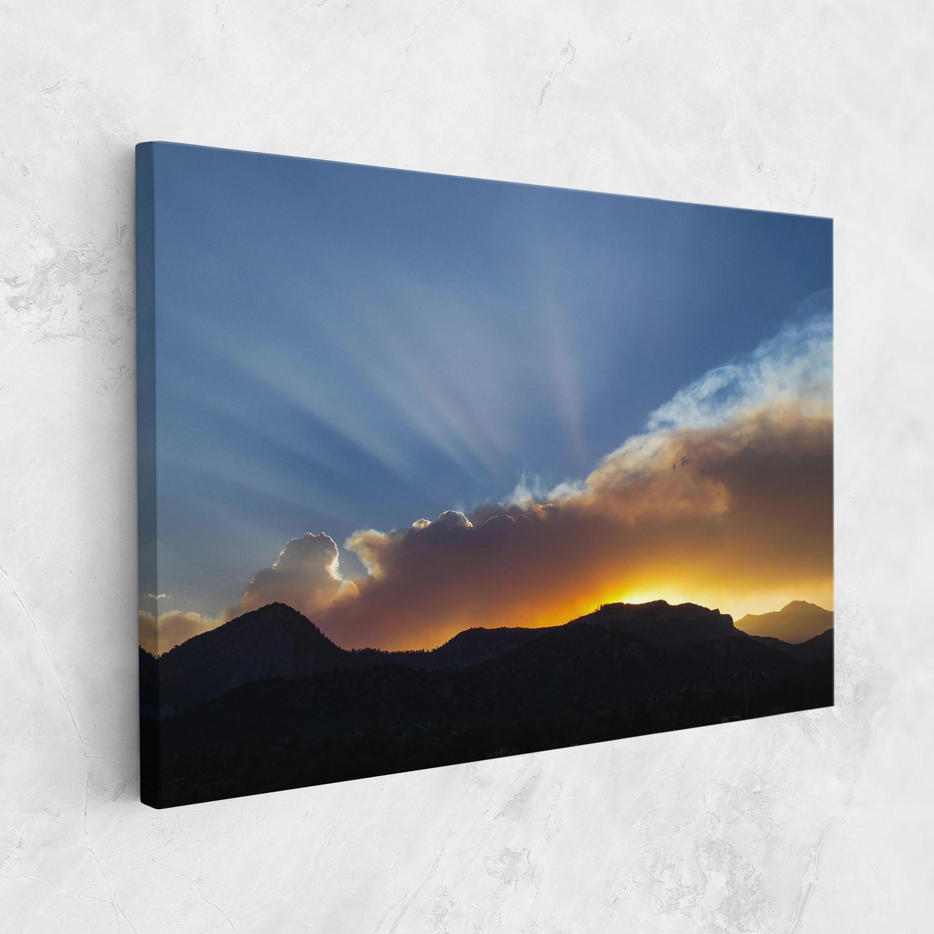 Vászonkép Mountain Silhouette Sunrise mockup 1