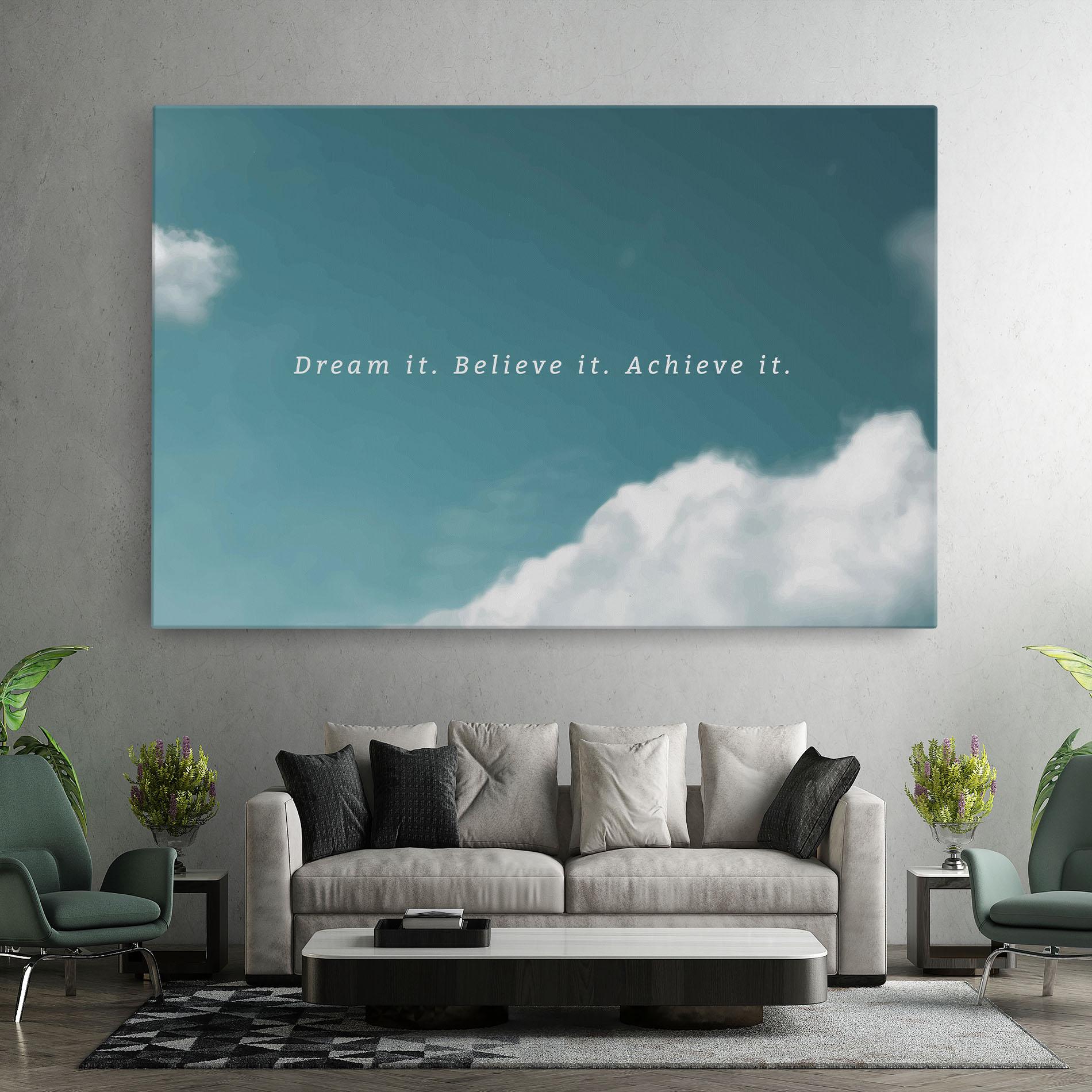 Vászonkép Clouds Text Green mockup 7