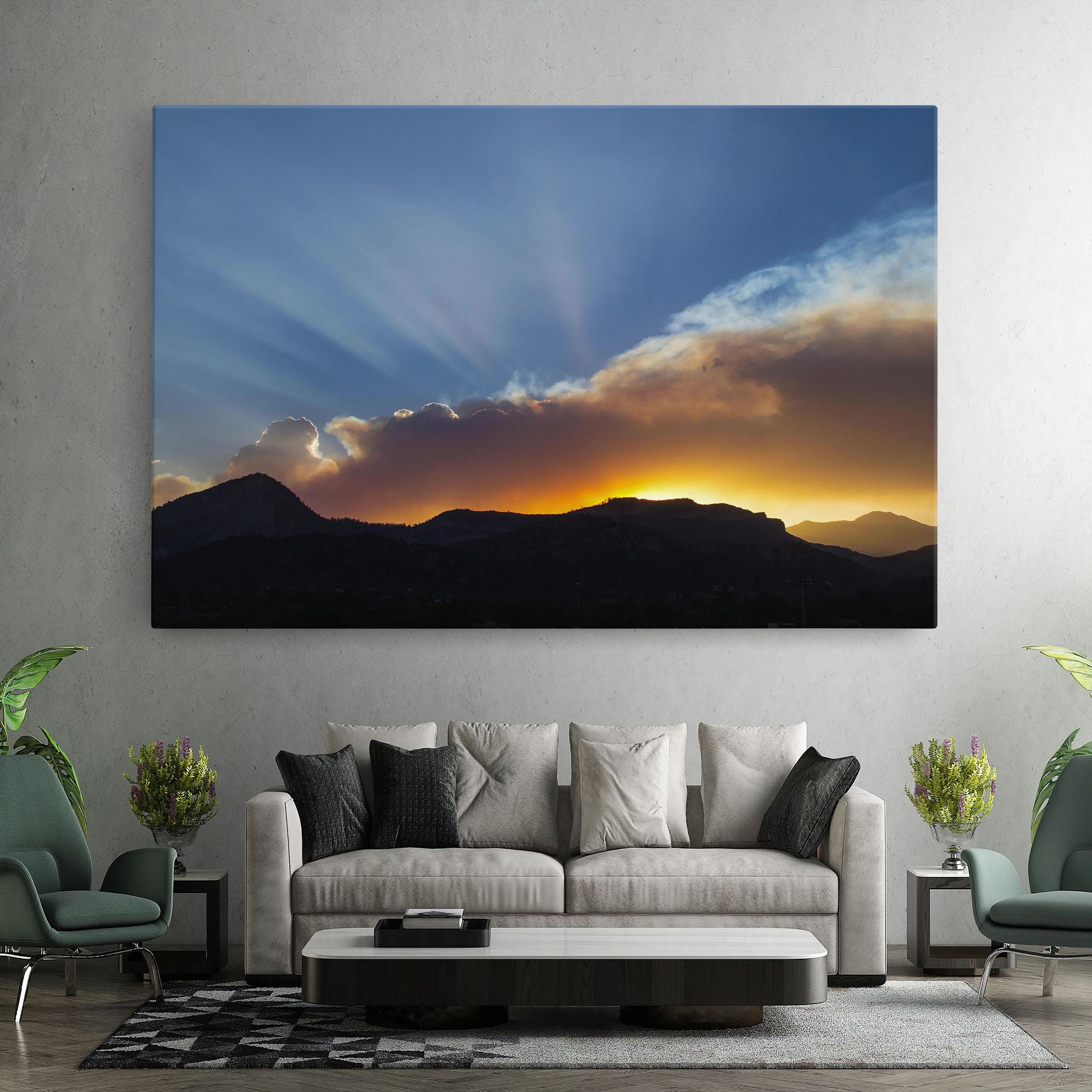 Vászonkép Mountain Silhouette Sunrise mockup 7