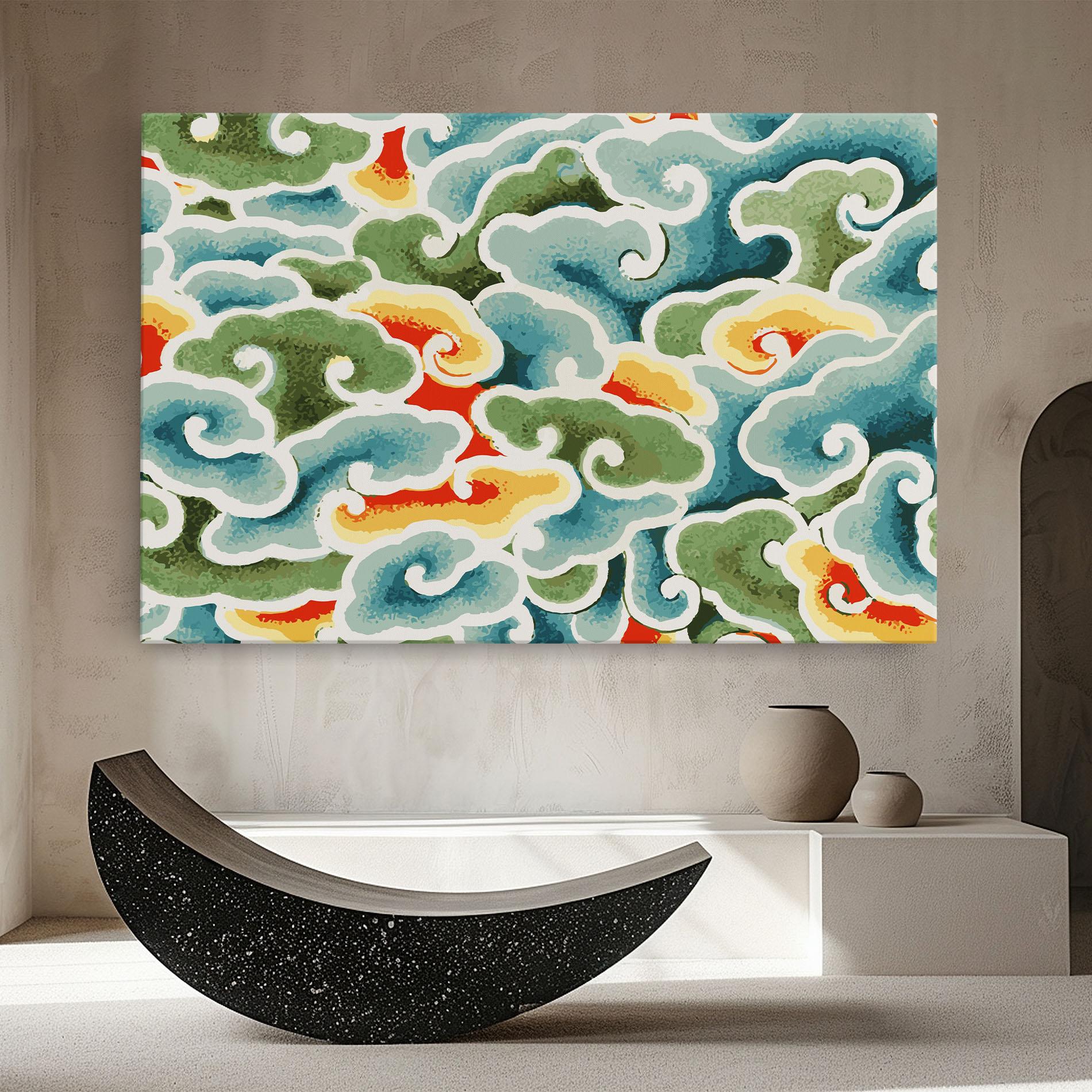 Vászonkép Green Blue Clouds mockup 8