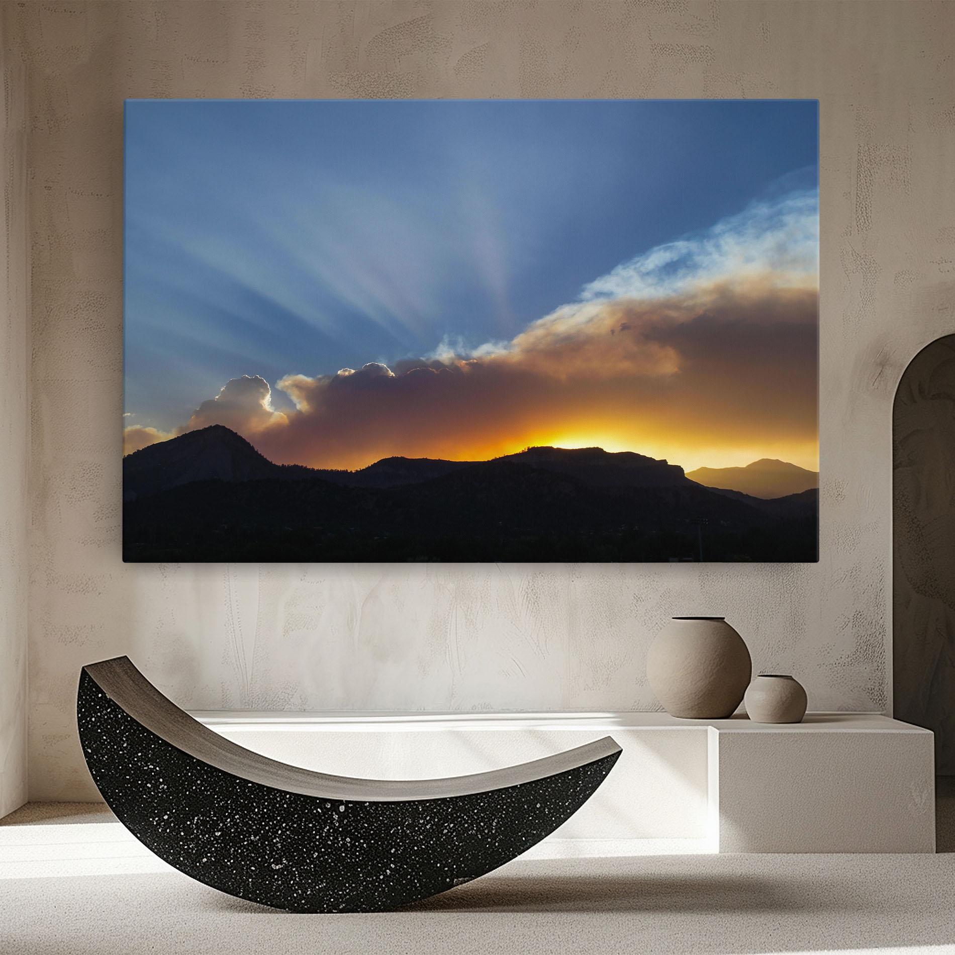 Vászonkép Mountain Silhouette Sunrise mockup 8