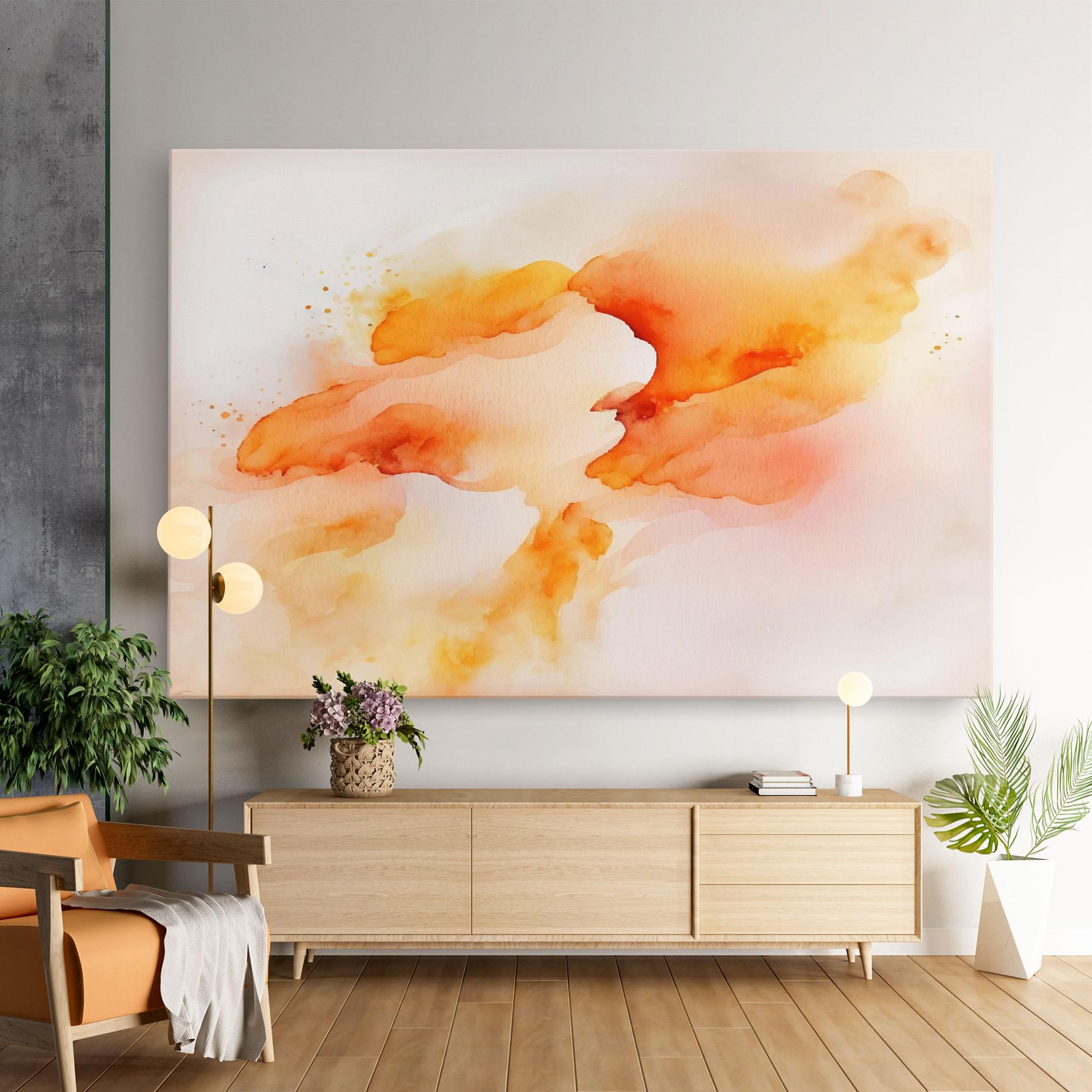 Vászonkép Abstract Orange Cloud mockup 9