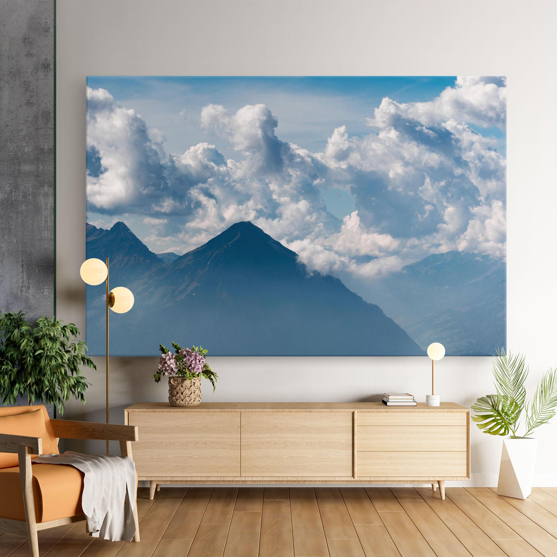 Vászonkép Cloudy View Mountain mockup 9
