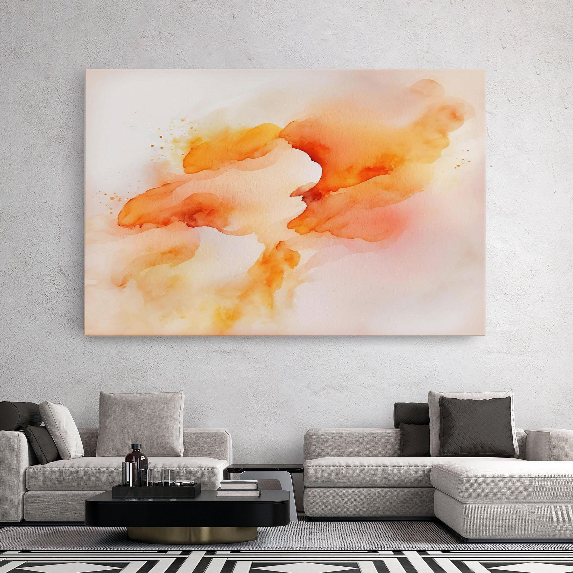 Vászonkép Abstract Orange Cloud mockup 2