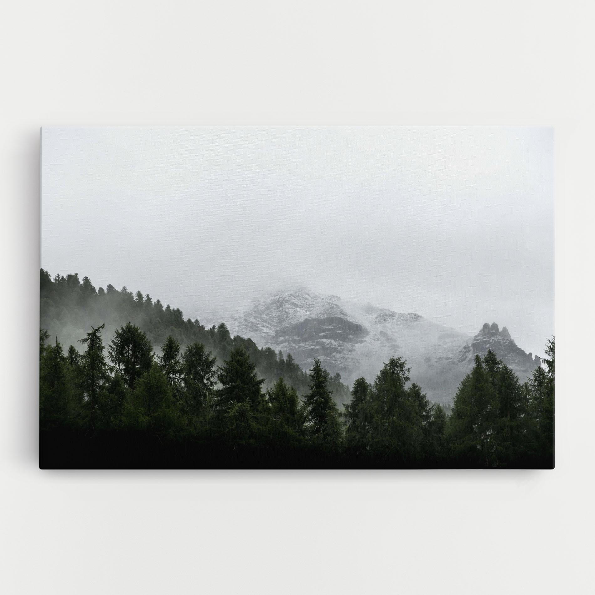 Vászonkép Foggy Mountain Forest mockup 0