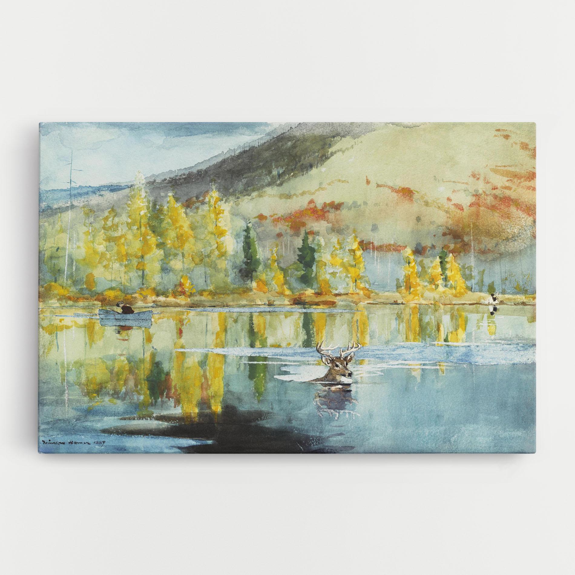 Vászonkép Trees Painting Lake mockup 0
