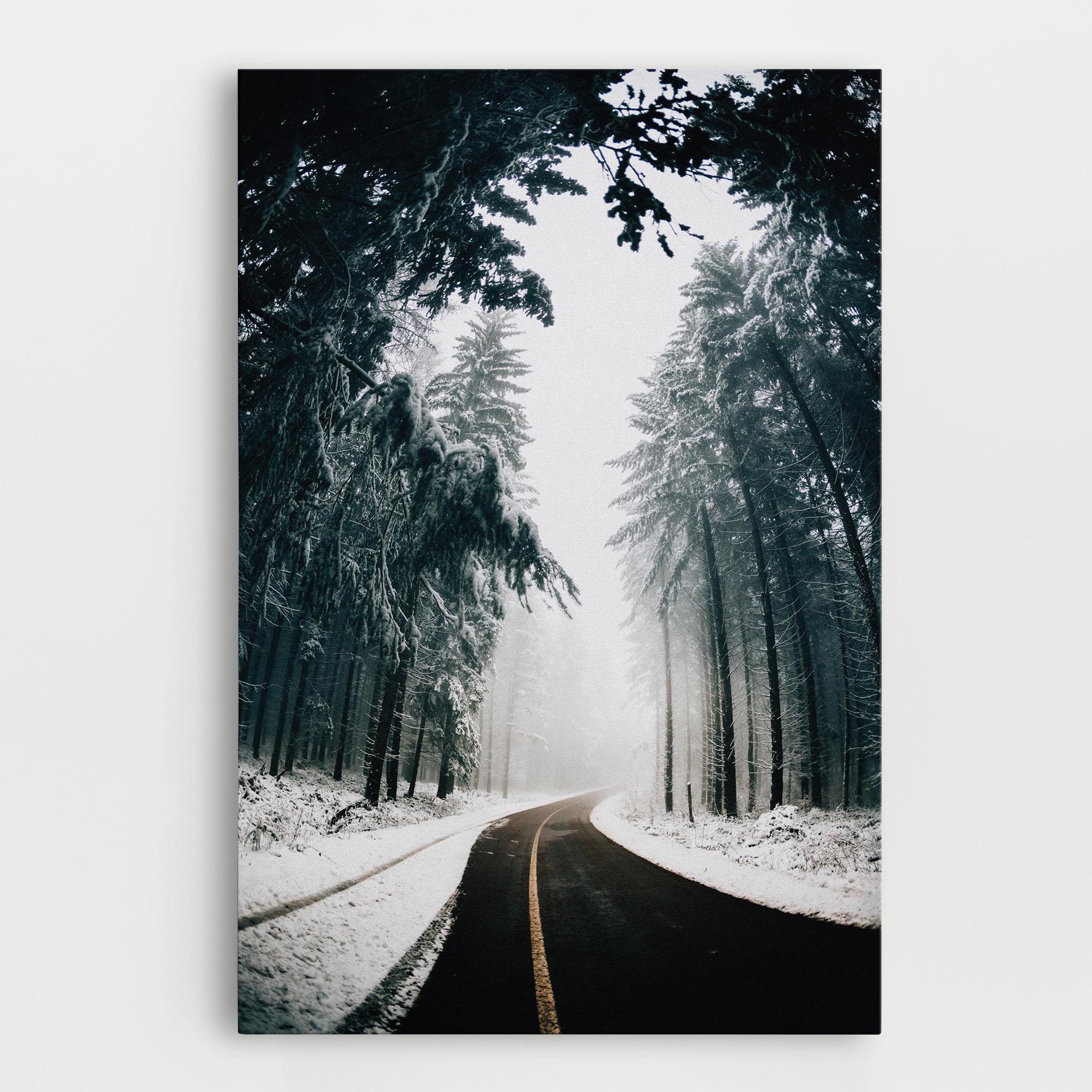 Vászonkép Snow Road Dorest mockup 0