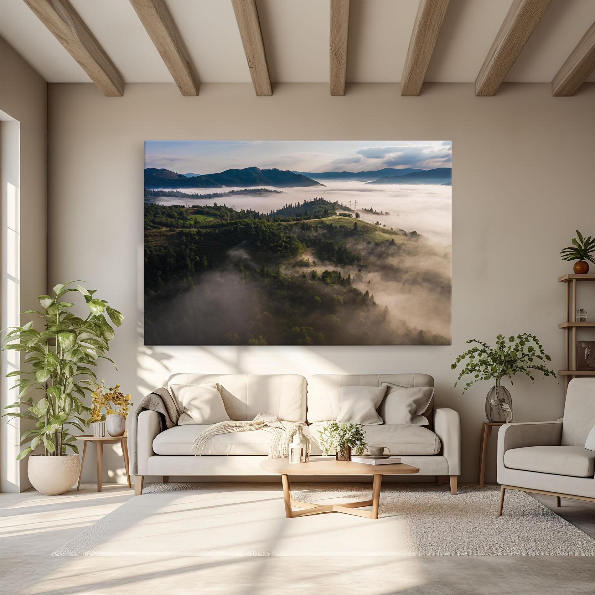 Vászonkép Foggy Forest View mockup 6