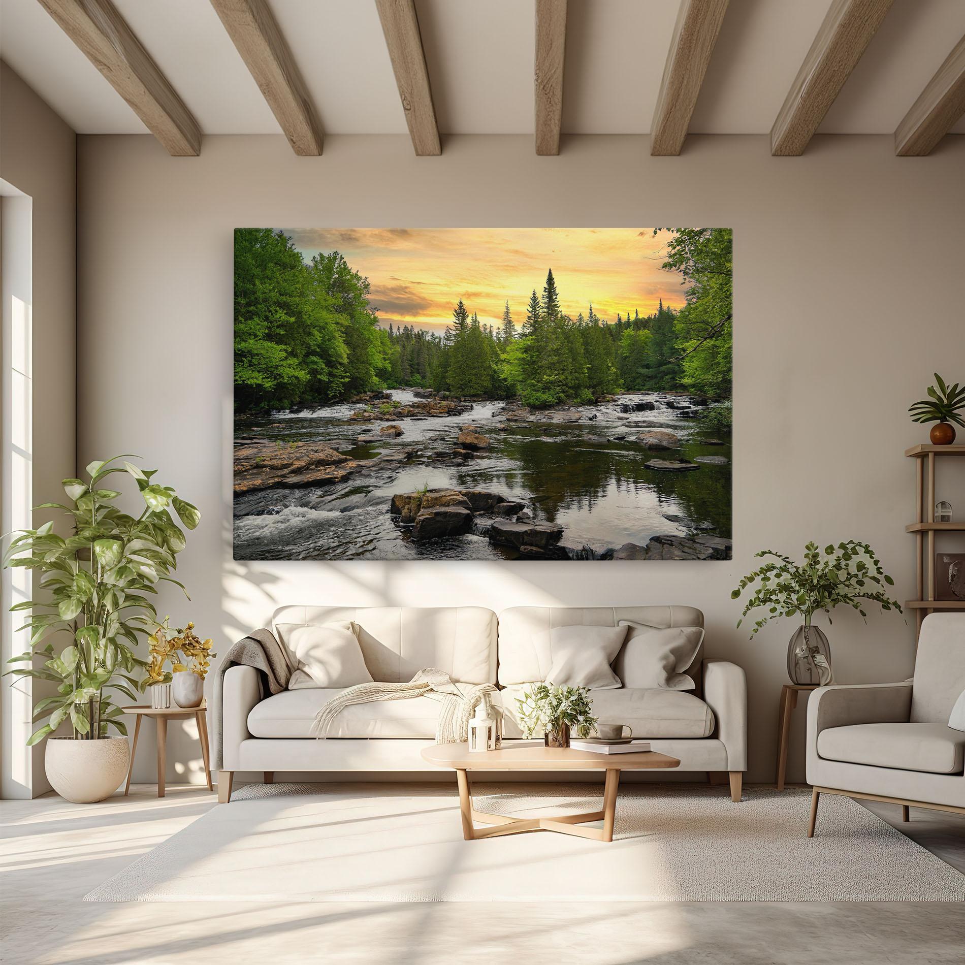 Vászonkép Small River Forest mockup 6