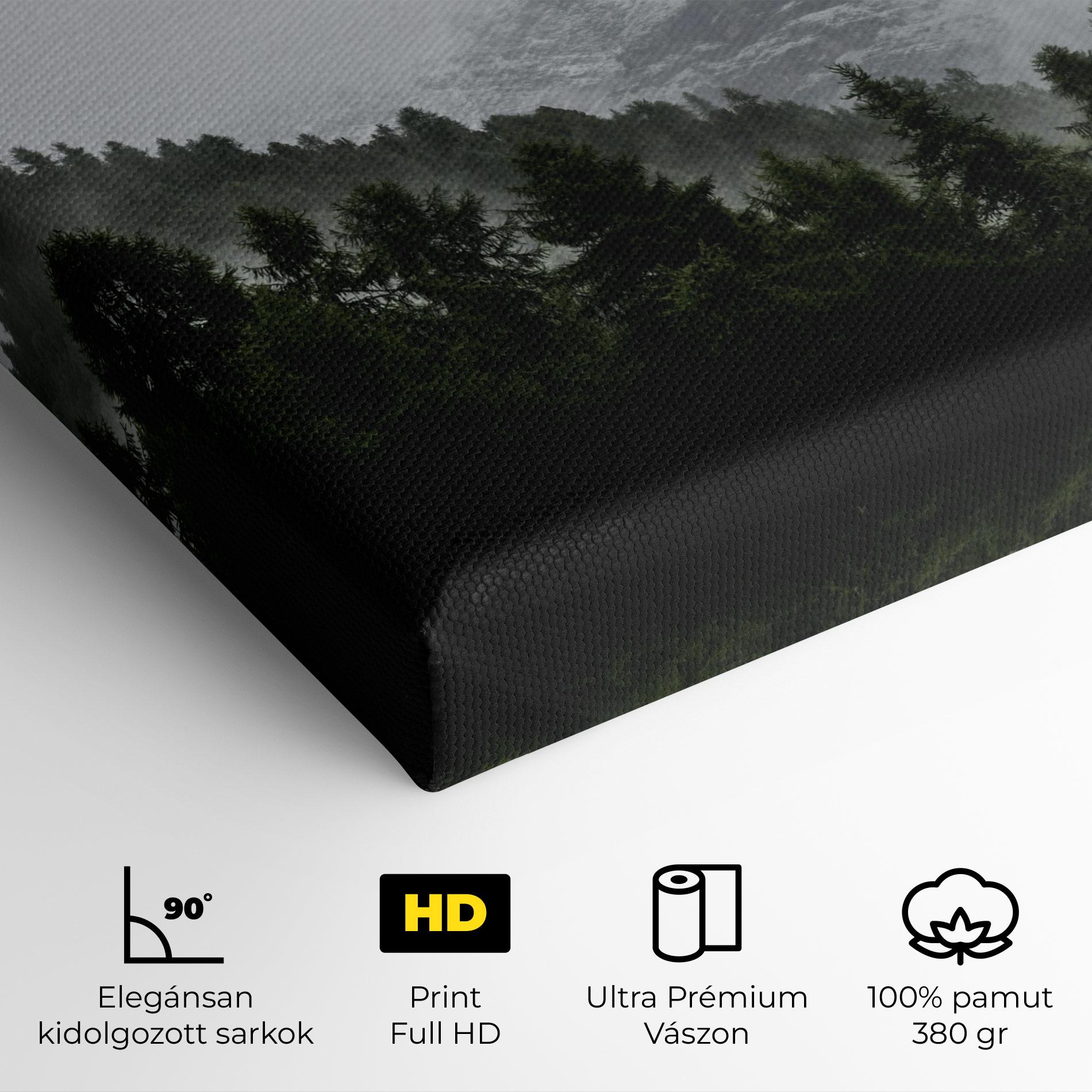 Vászonkép Foggy Mountain Forest mockup 4