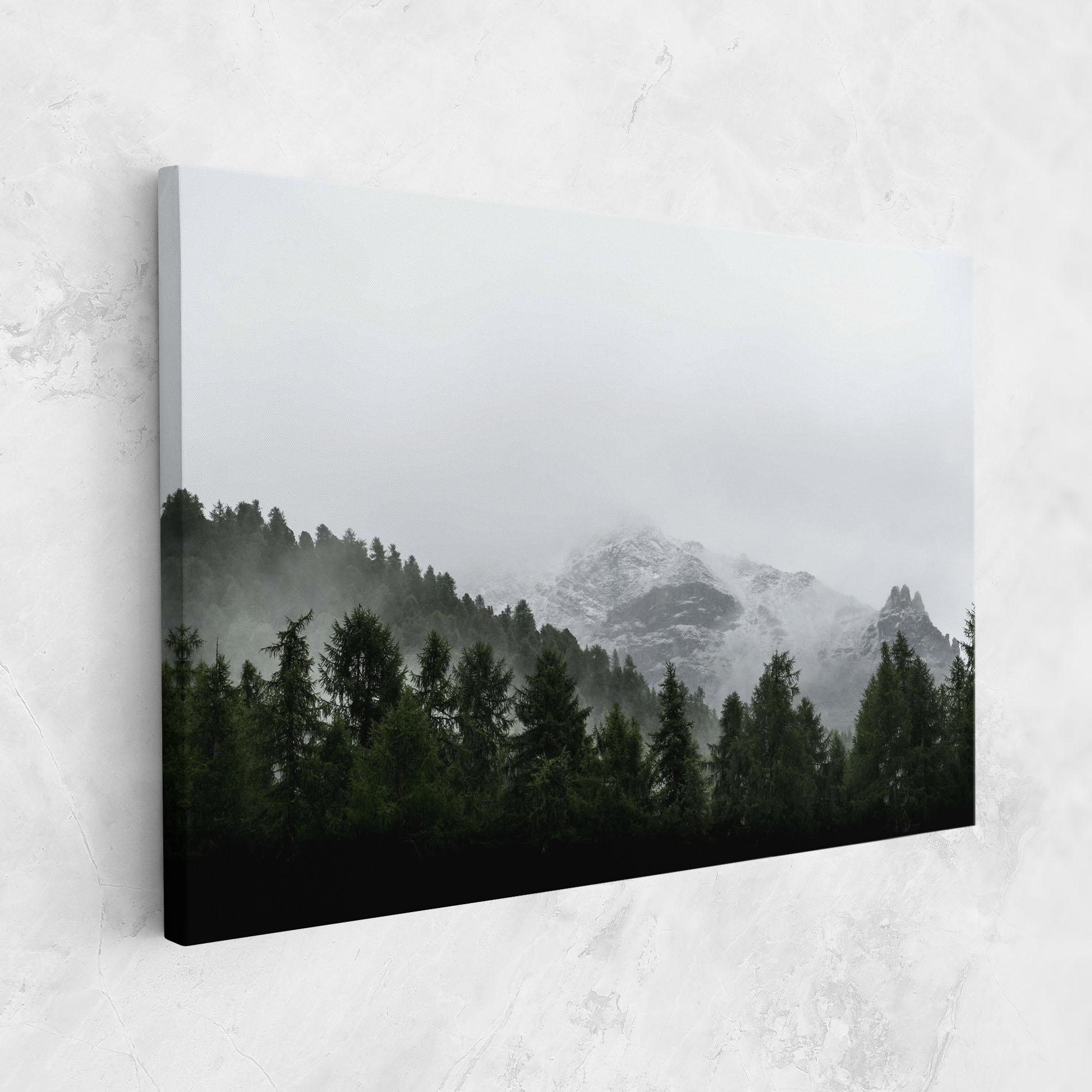 Vászonkép Foggy Mountain Forest mockup 1