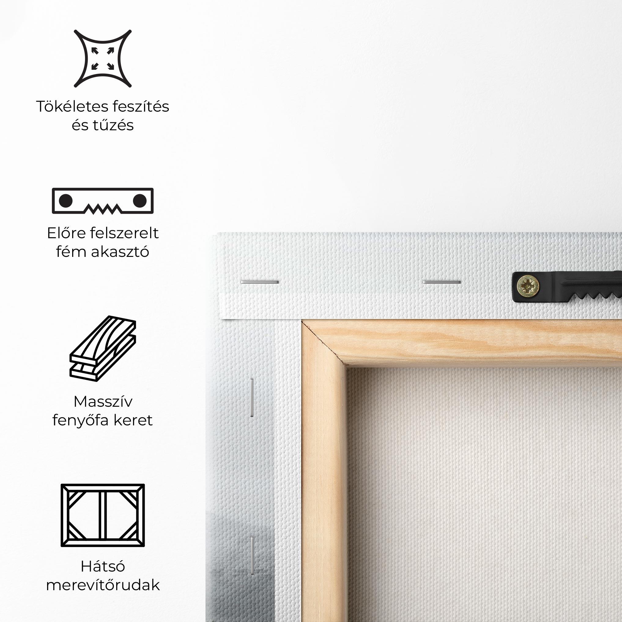 Vászonkép Foggy Mountain Forest mockup 5