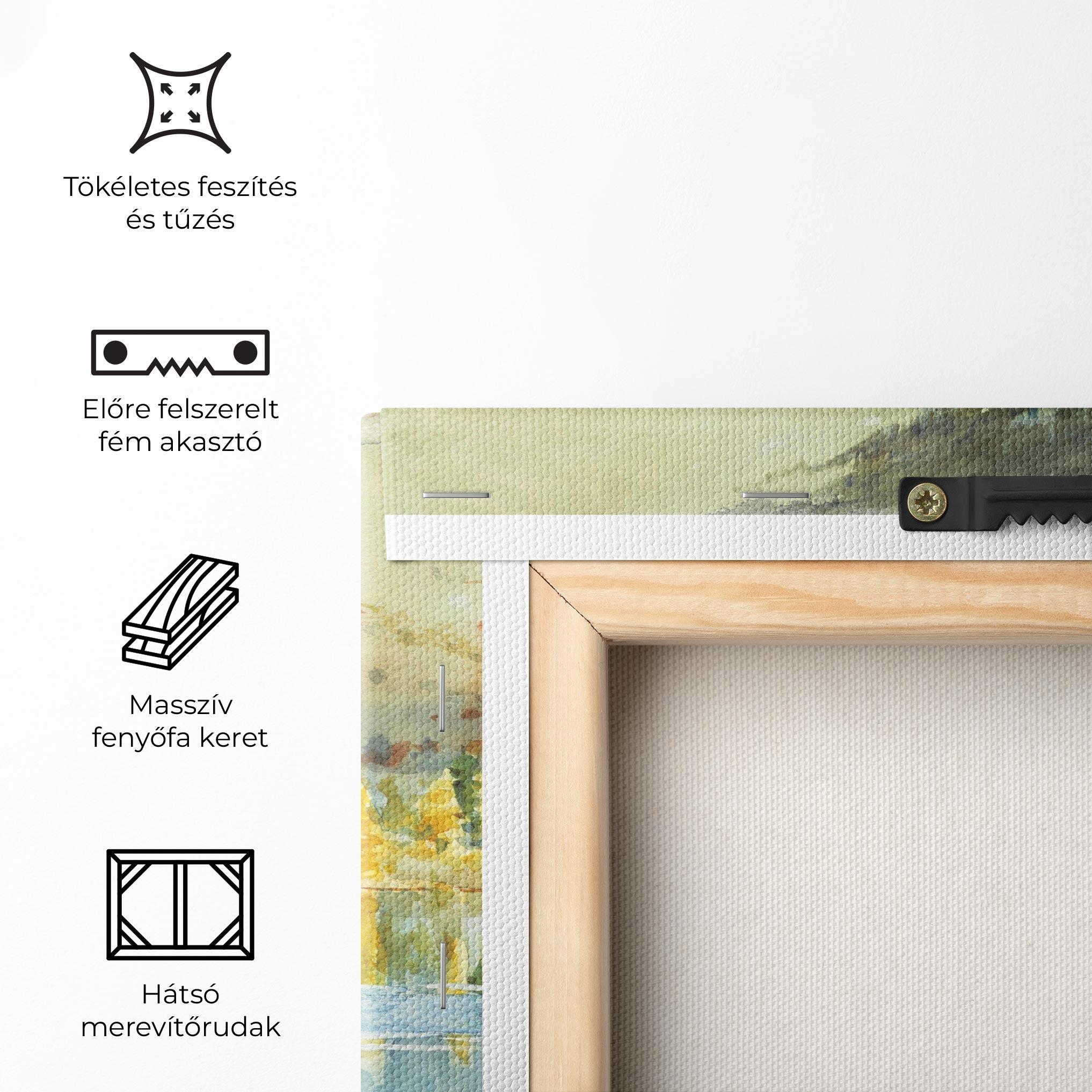 Vászonkép Trees Painting Lake mockup 5