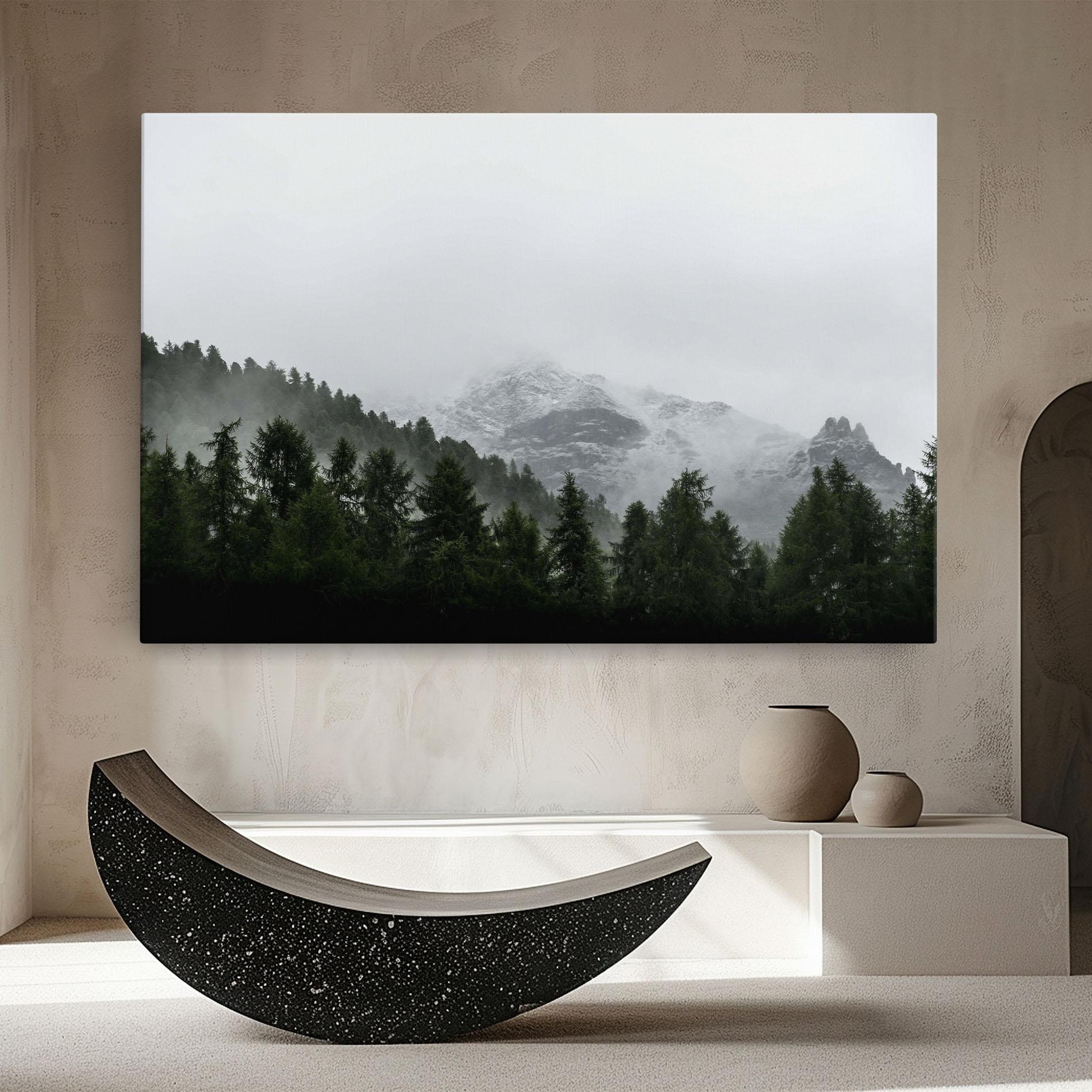 Vászonkép Foggy Mountain Forest mockup 8