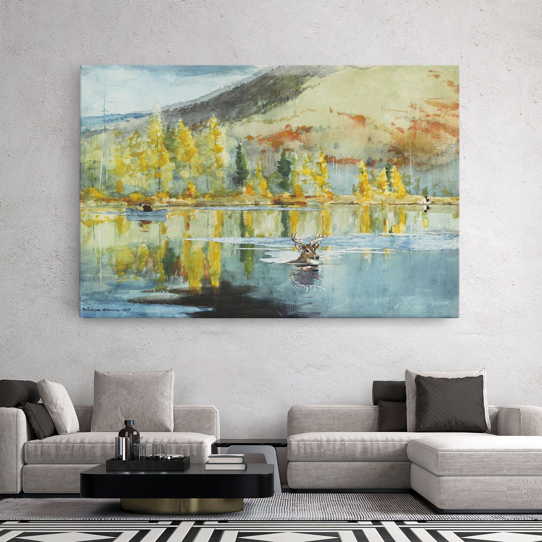 Trees Painting Lake mockup 2