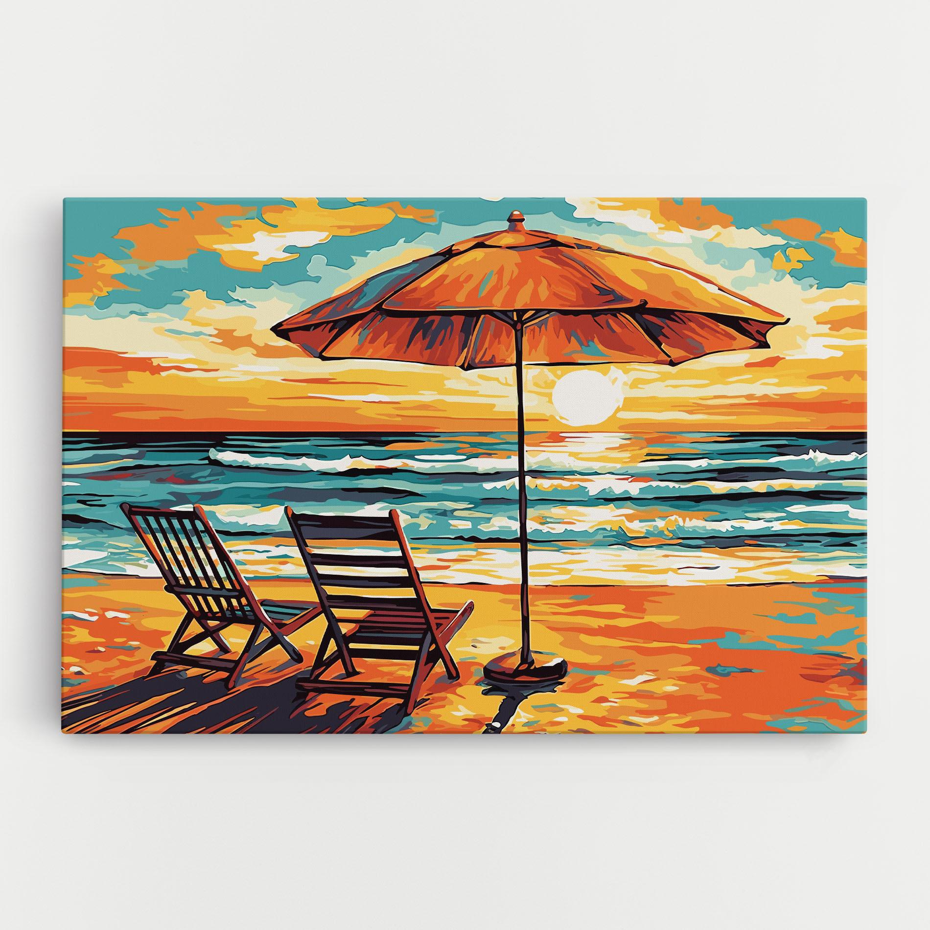 Vászonkép Chair Sunset View mockup 0