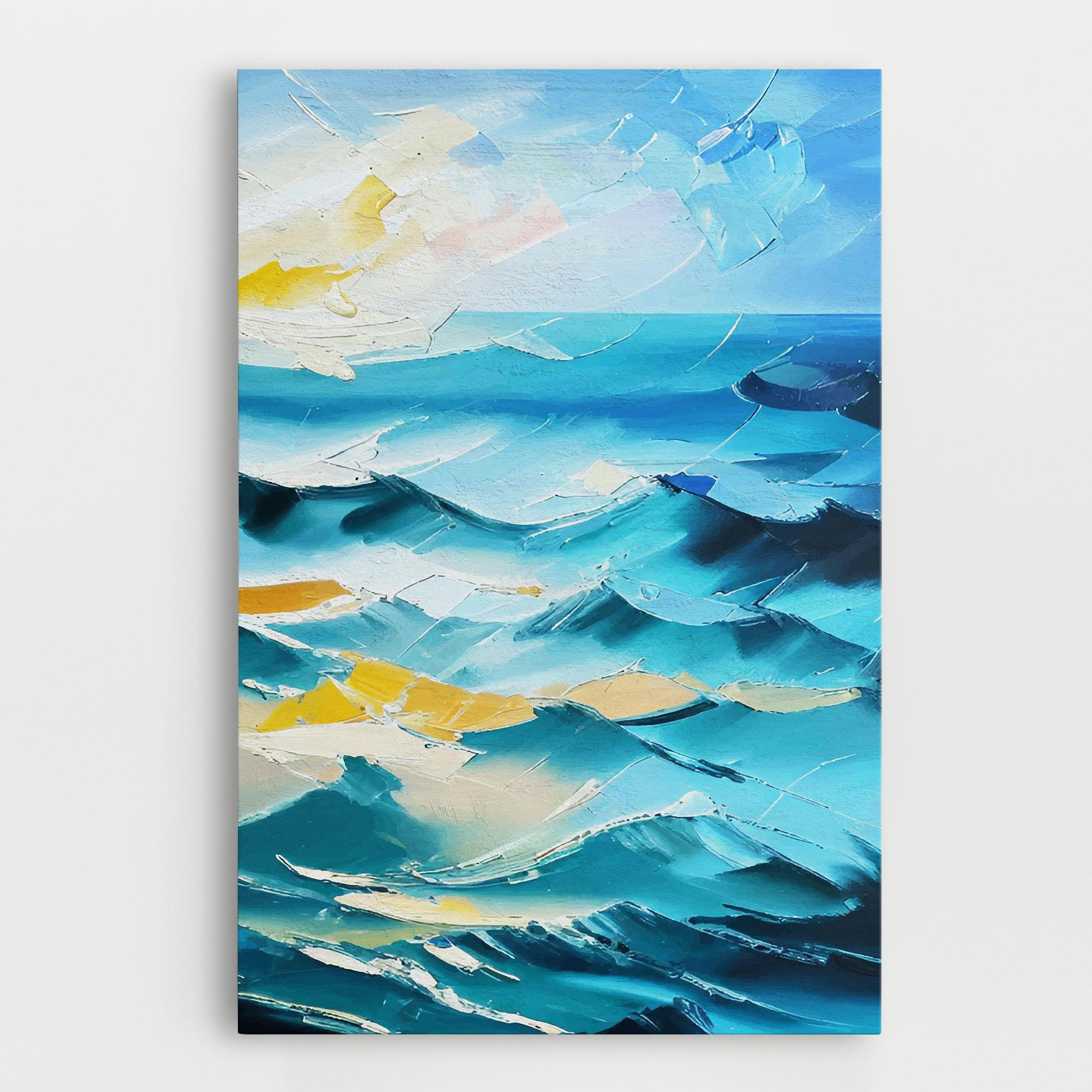 Vászonkép Blue Ocean Painting mockup 0