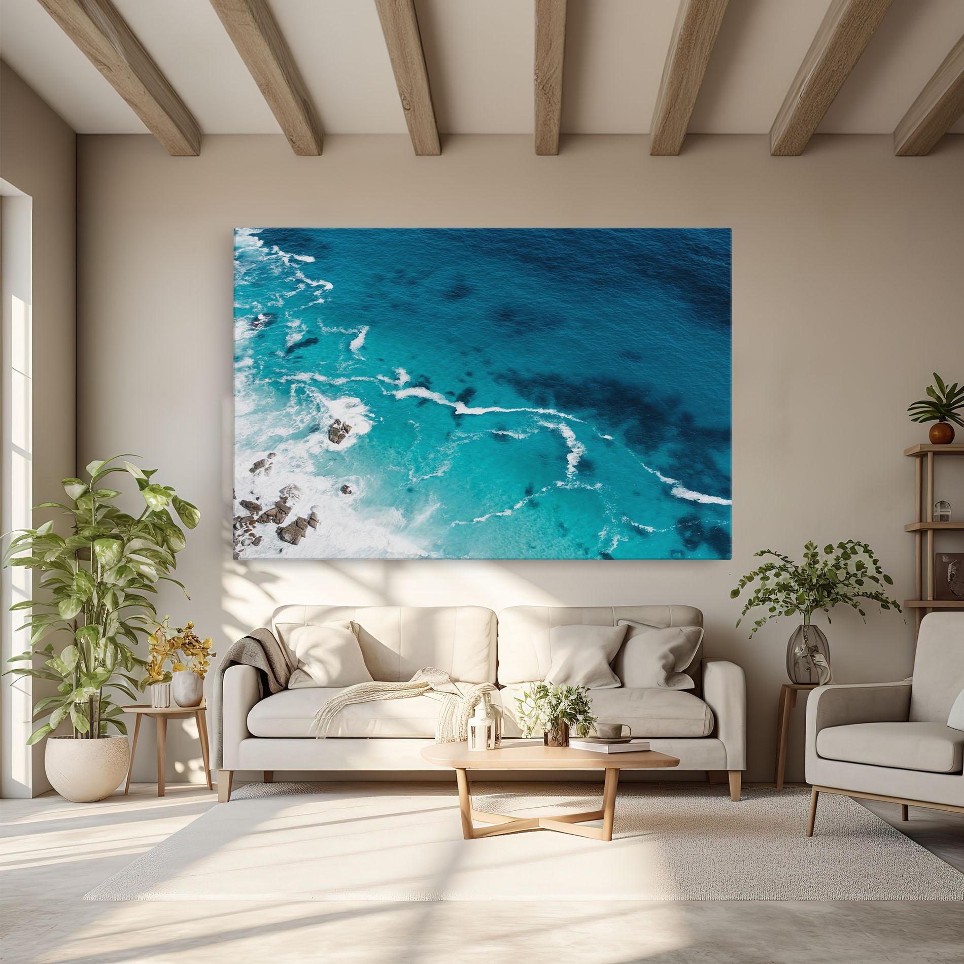 Vászonkép Blue Water Beach mockup 6