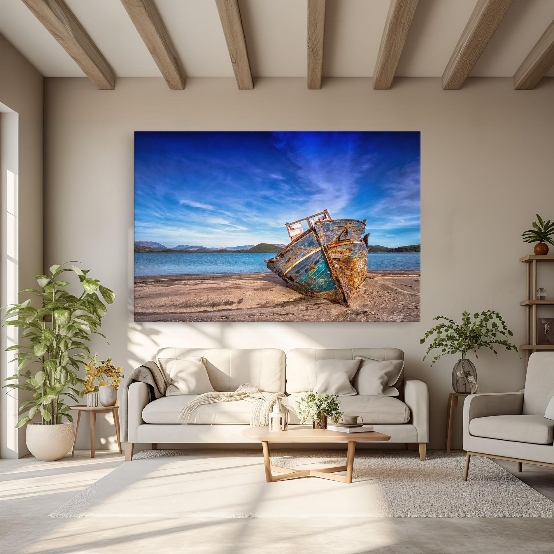 Vászonkép Boat Blue Sky mockup 6