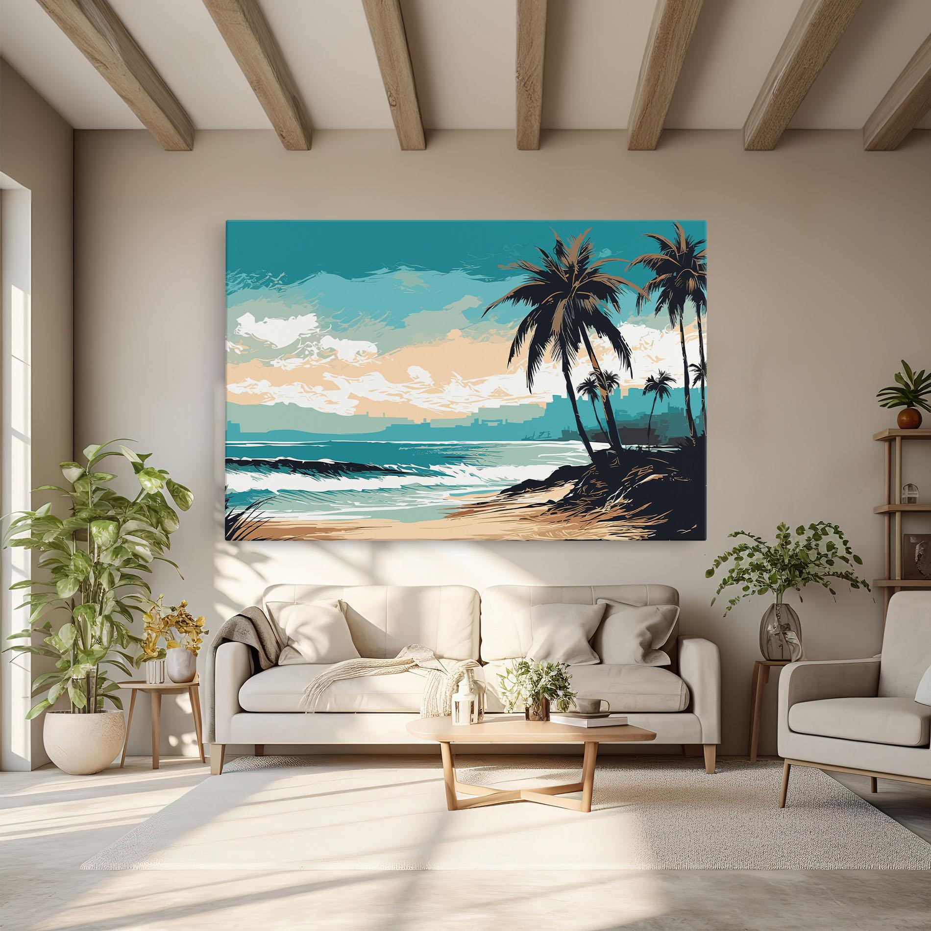 Vászonkép Cream Blue Beach mockup 6