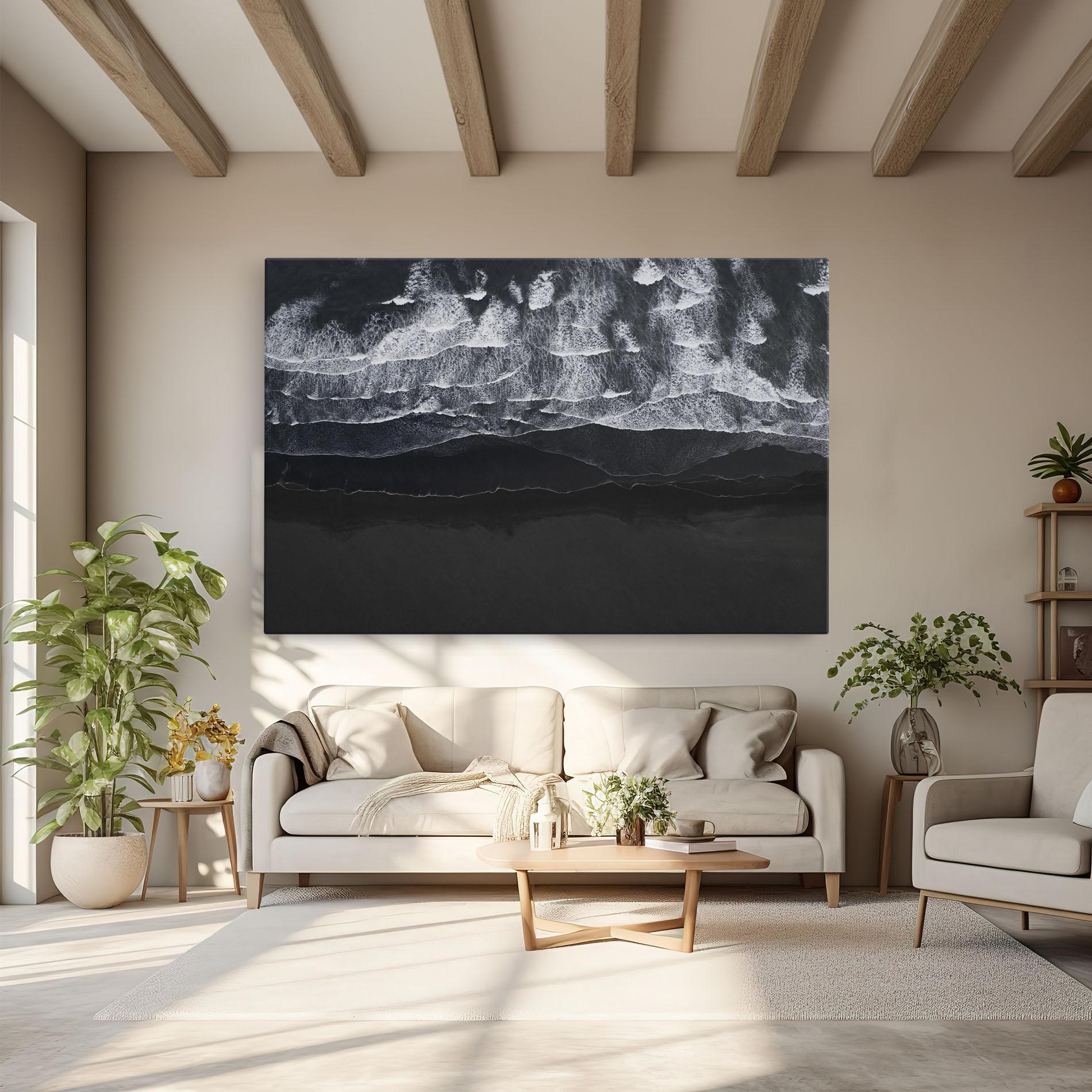 Vászonkép Grey Waves Beach mockup 6