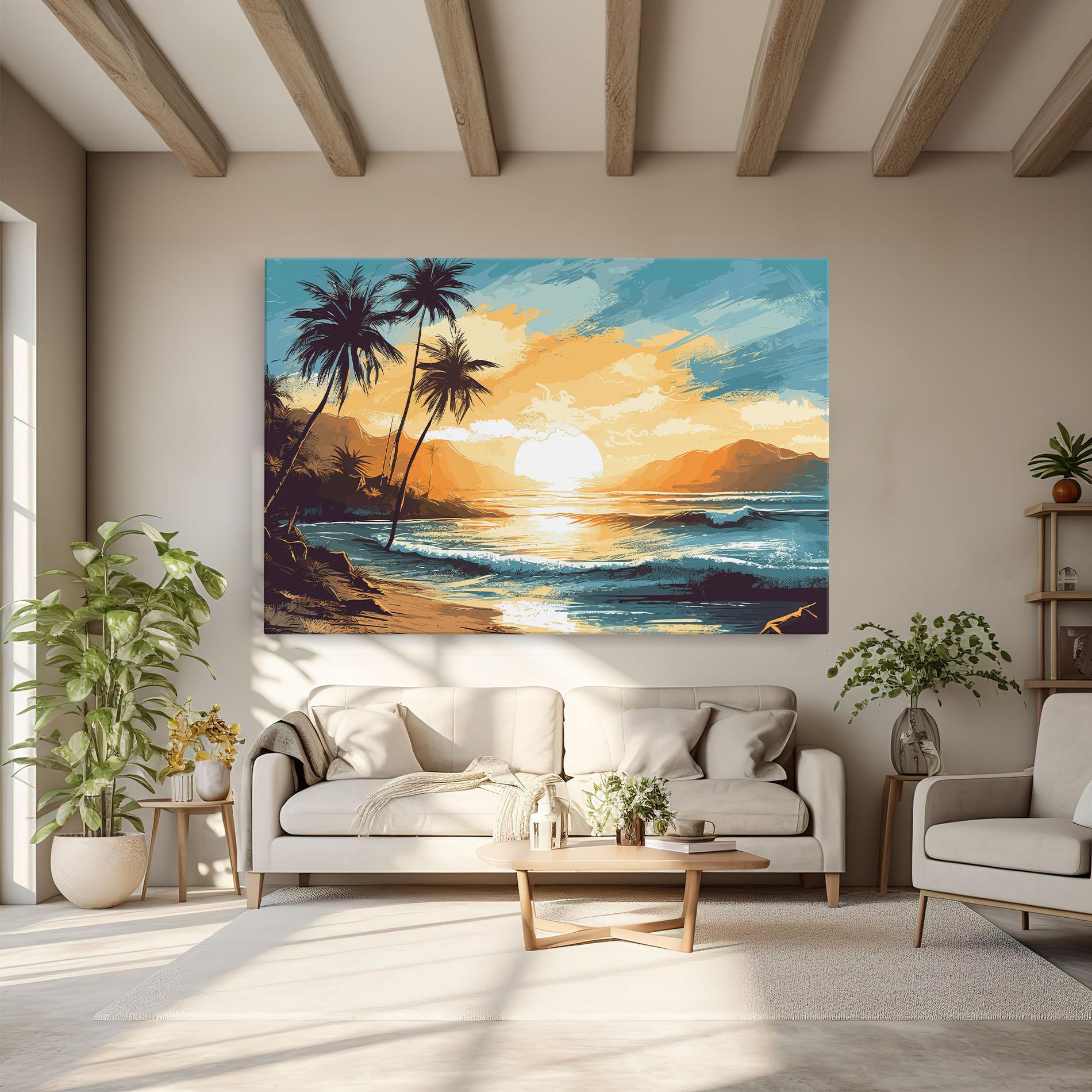 Vászonkép Sunrise Beach View mockup 6