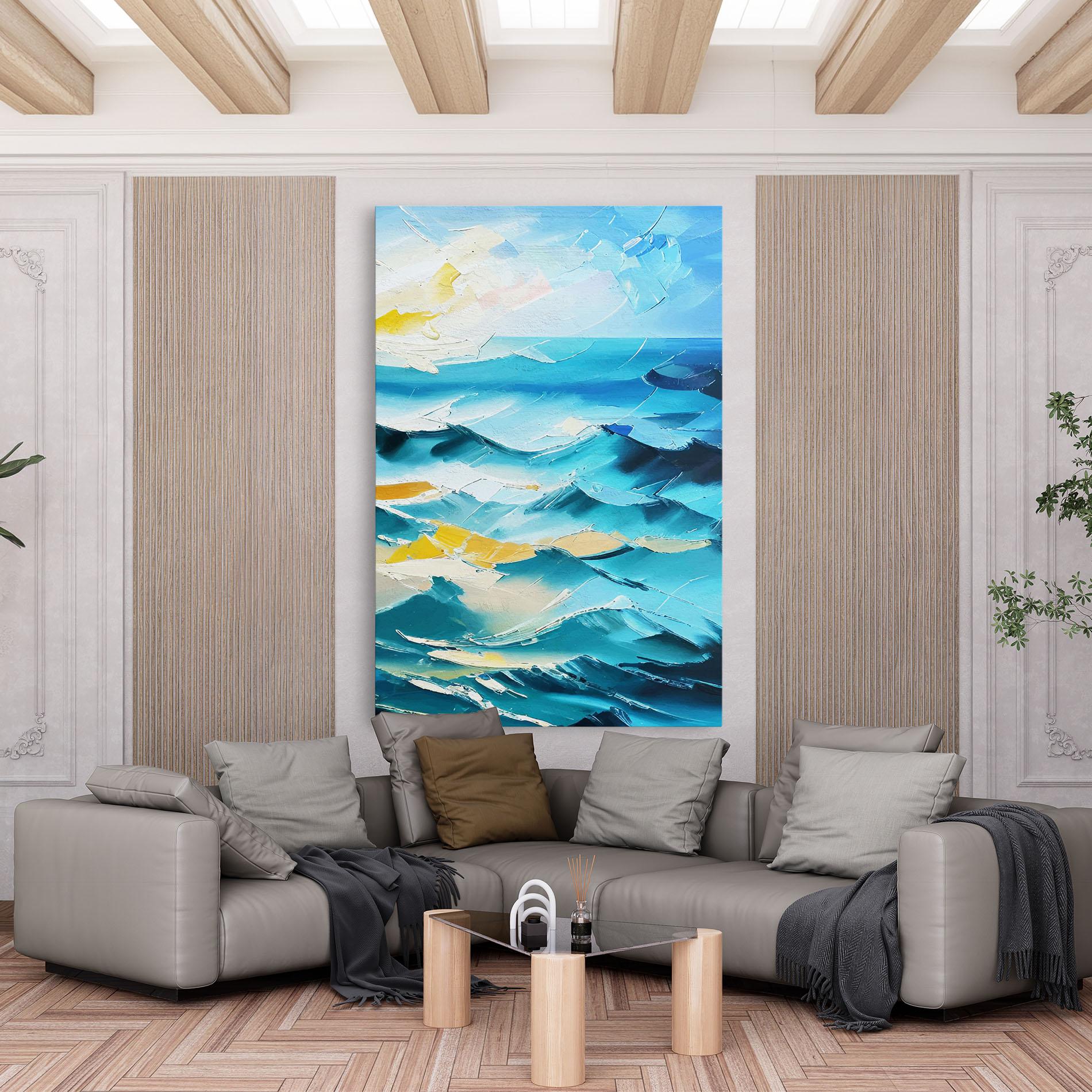 Vászonkép Blue Ocean Painting mockup 6