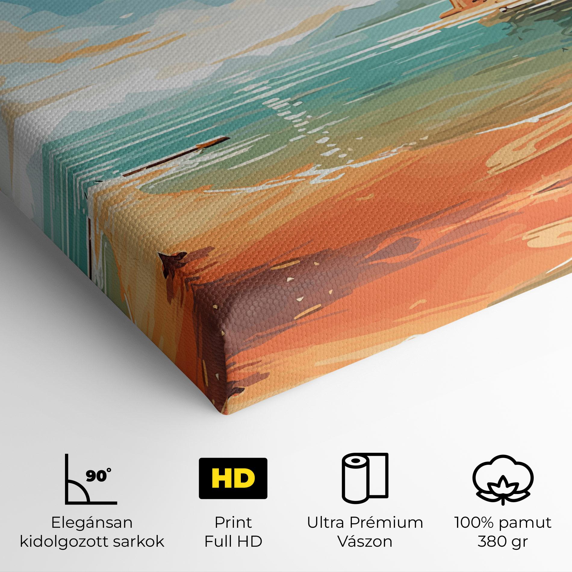 Vászonkép Blue Sky Beach mockup 4