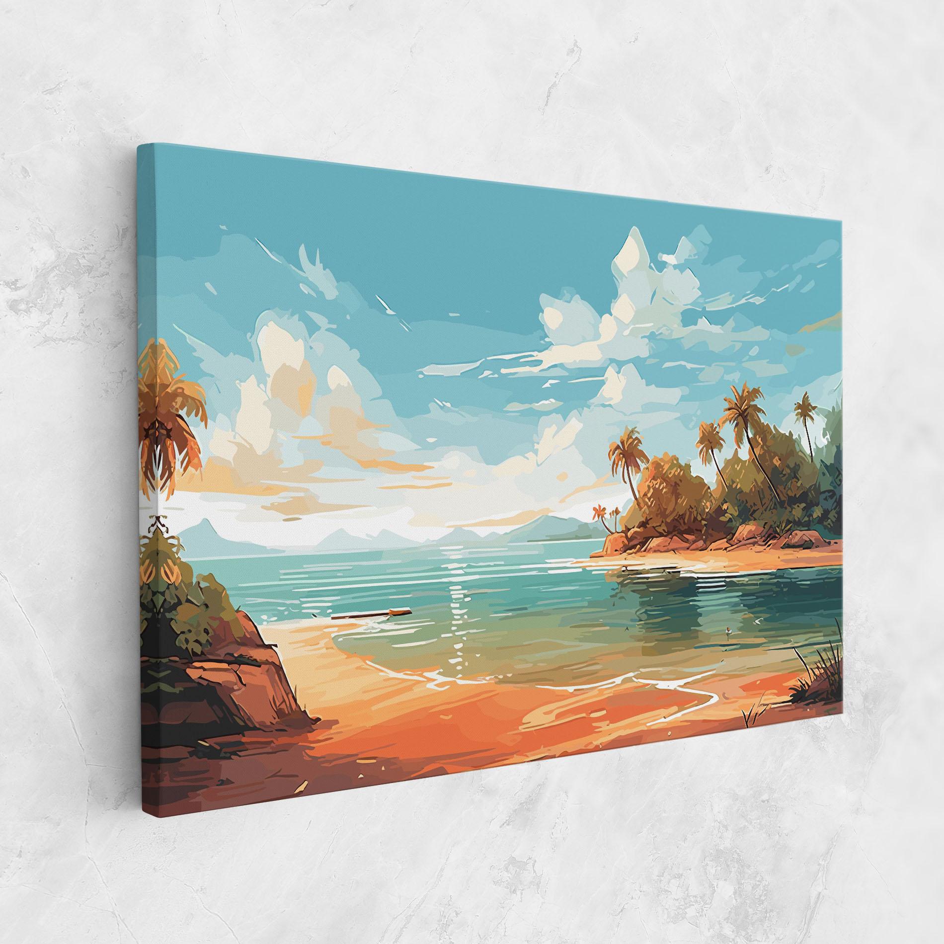 Vászonkép Blue Sky Beach mockup 1